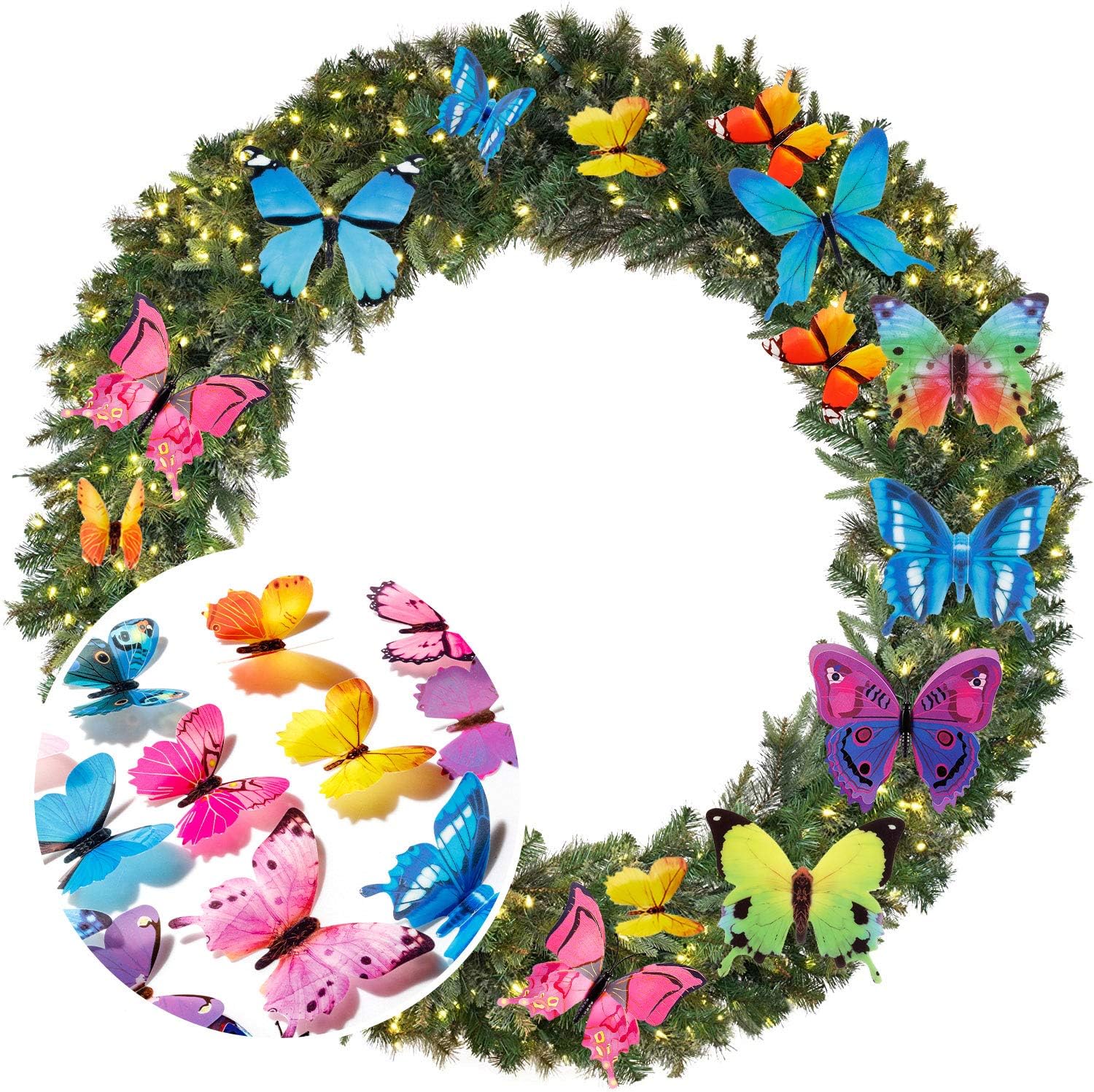 120PCS 3D Colorful Butterfly Wall Stickers, Butterfly Wall Decals, Removable Butterflies DIY Art Decor Crafts for Party Offices Bedroom Room Sticker Set