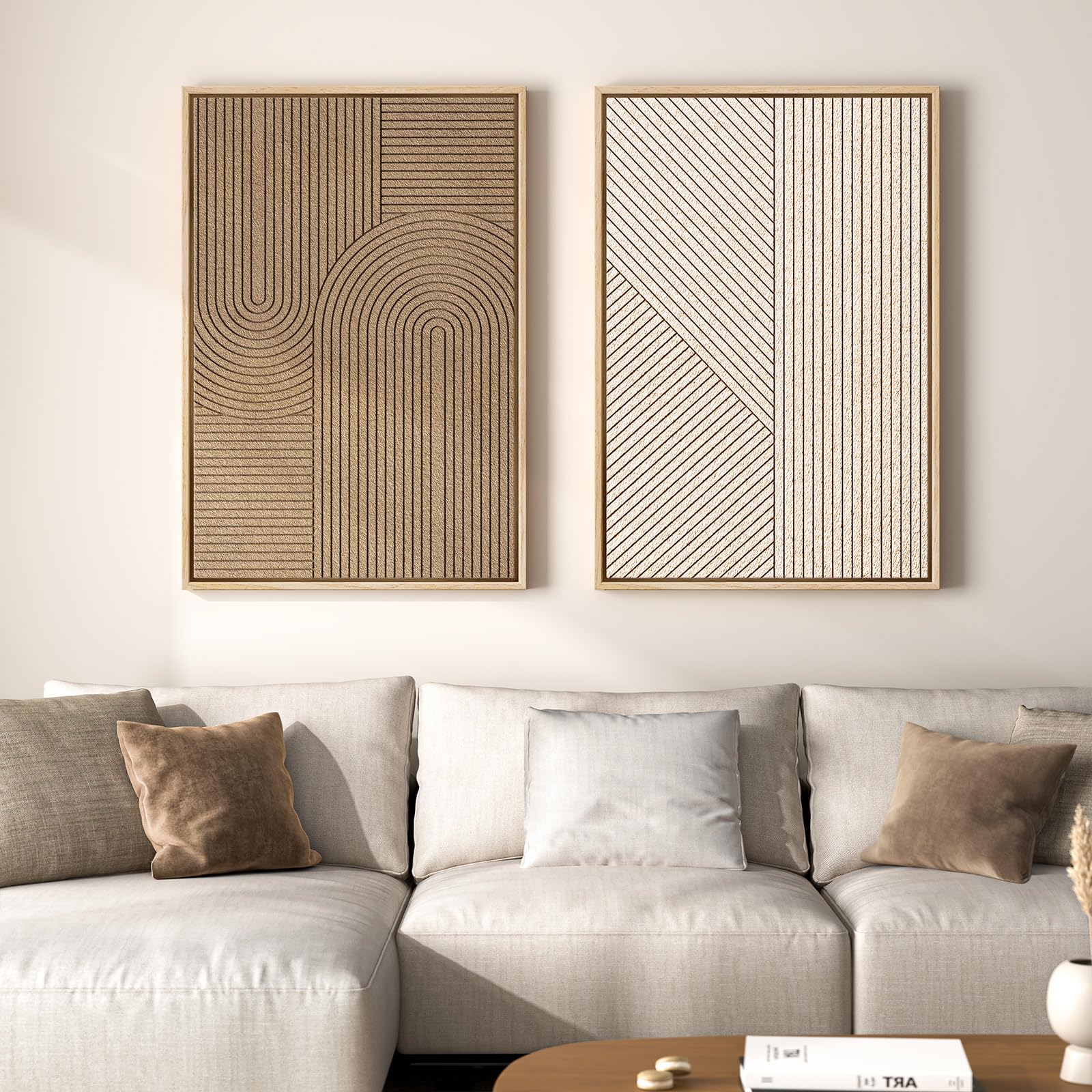 Large 3D Textured Framed Blue and White Abstract Wall Art for Living Room, 3 Piece Modern Artwork for Walls, Minimalist Navy Blue Geometric Paintings for Hallway, Stair, Office Wall Decor 24x36 In