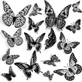JOSDIOX 3D Black Butterfly Wall Stickers - 48 Pcs with 4 Styles & 3 Sizes, Removable Decor for Party Birthday Wedding Cake Balloon Decoration（48 Black