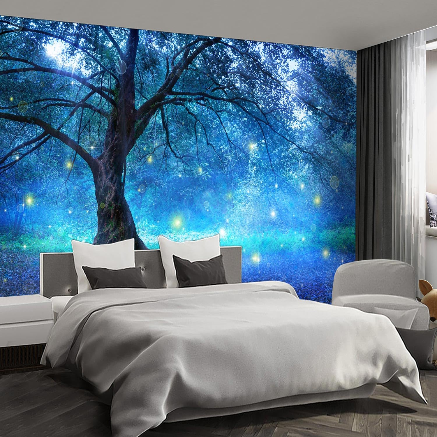 Brooklyn Bridge City View Mural Living Room couches Extra Large wall murals new york Cities Wallpaper Bedroom California Picture Landscape - 108"x75"（It's not Peel and Stick.）