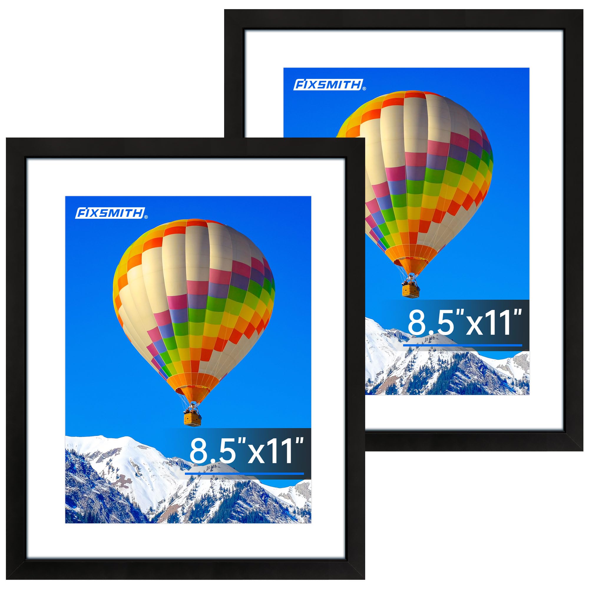 FIXSMITH 5x7 Picture Frame Set of 10, Photo Frame Bulk with HD Plexiglass, Display Pictures 4x6 with Mat or 5x7 Without Mat Multi Picture Frames Collage for Tabletop or Wall Display, Black