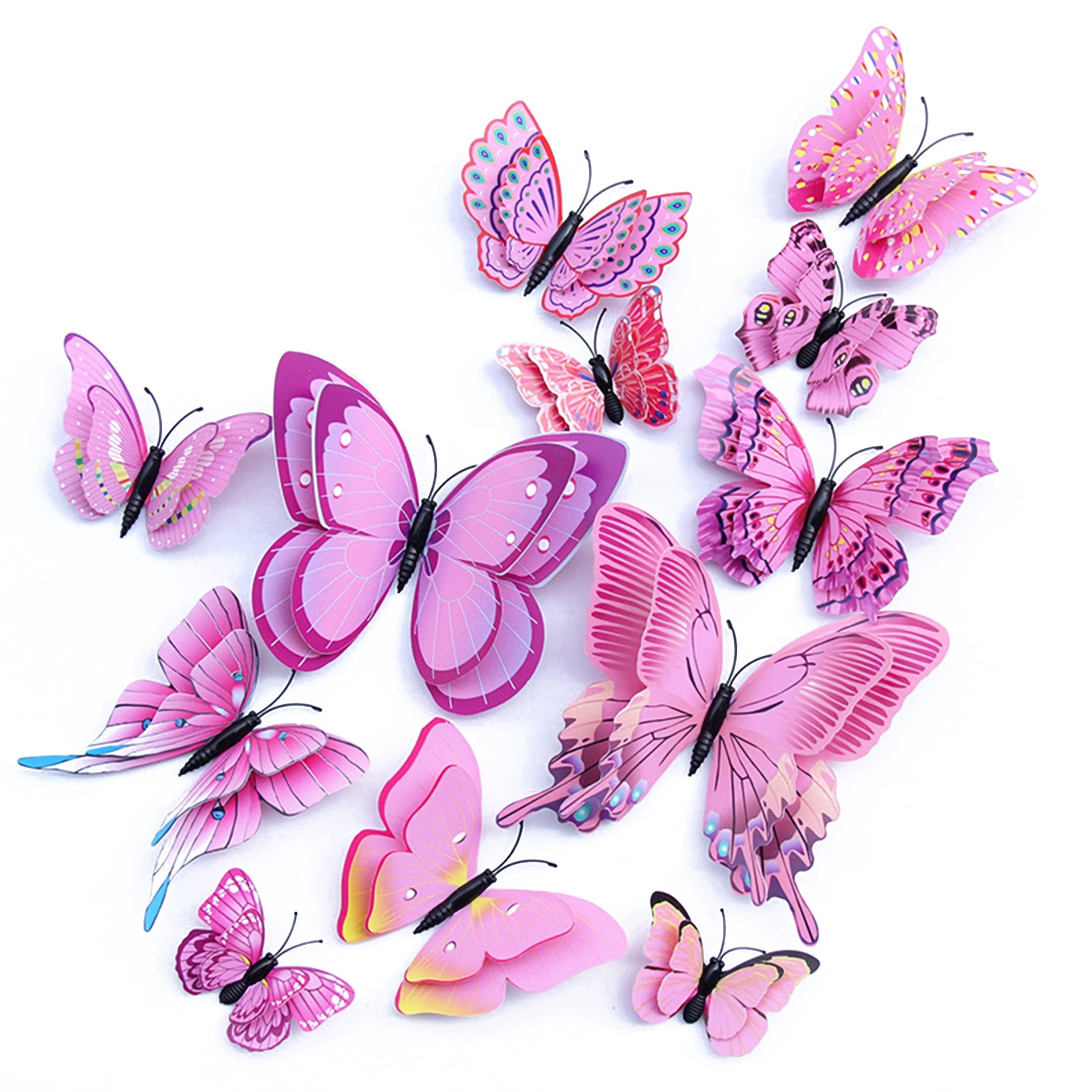 OPSEAM Butterfly Wall Decor 24/48 PCS, 3D Butterflies Stickers for Party Decorations with Magnets(Colorful, 24)