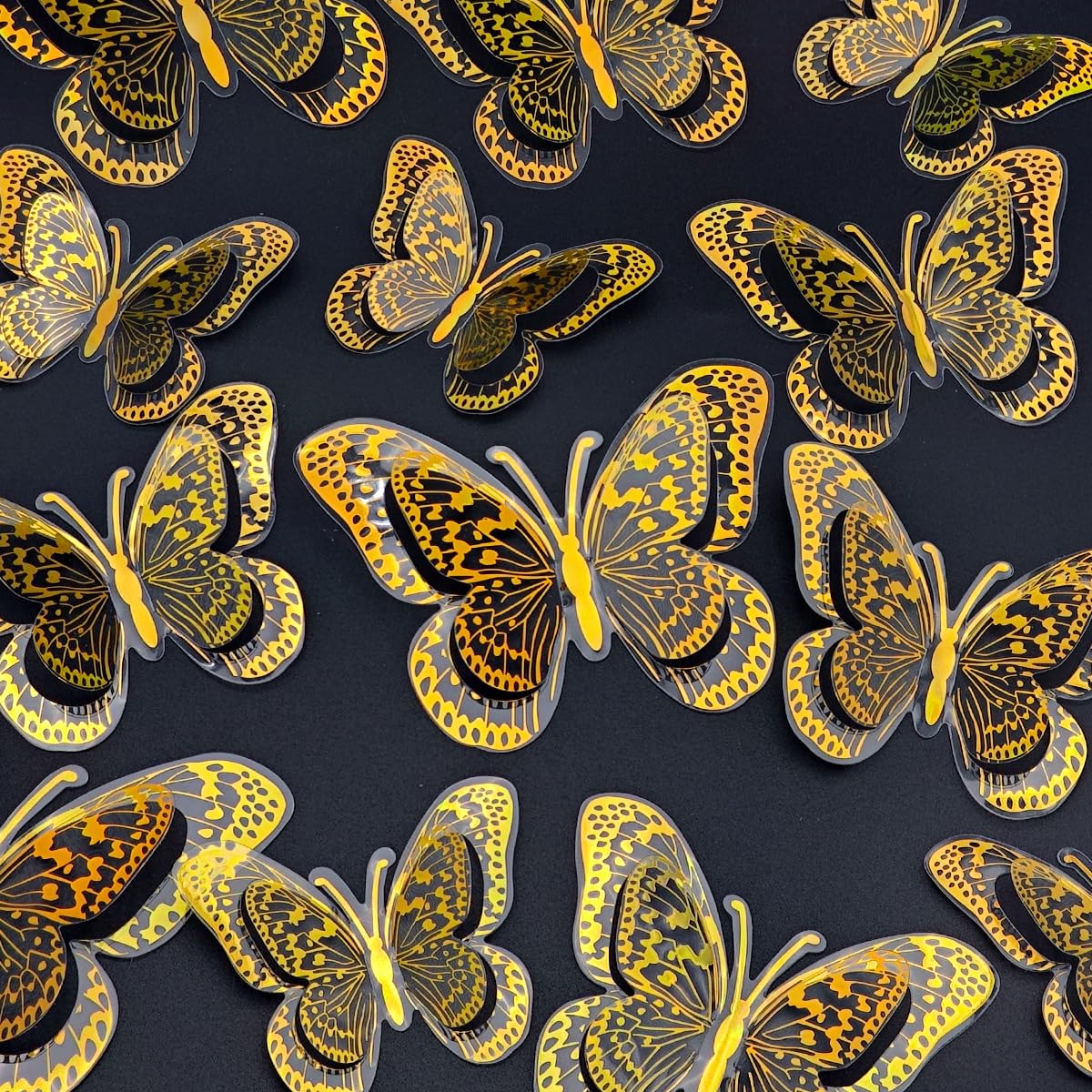 80pcs Butterfly Wall Decor - Plastic Butterflies Wings Foldable Removable Waterproof Reusable Mural Wall Stickers for Home Room Bedroom Party Wedding Christmas Decorations