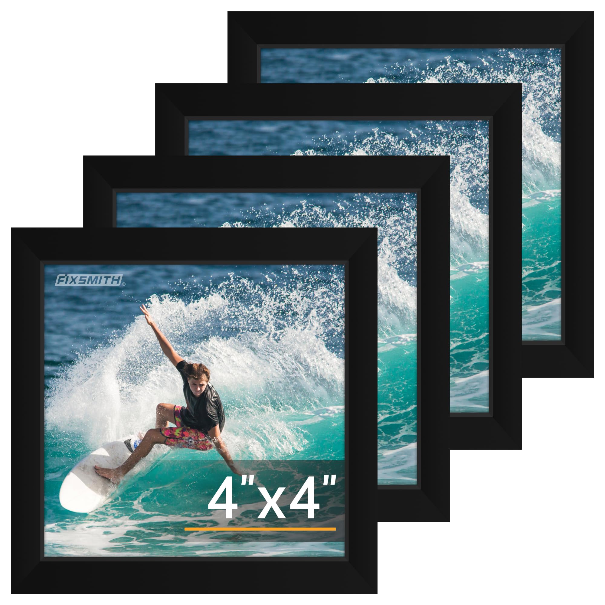 FIXSMITH 5x7 Picture Frame Set of 10, Photo Frame Bulk with HD Plexiglass, Display Pictures 4x6 with Mat or 5x7 Without Mat Multi Picture Frames Collage for Tabletop or Wall Display, Black