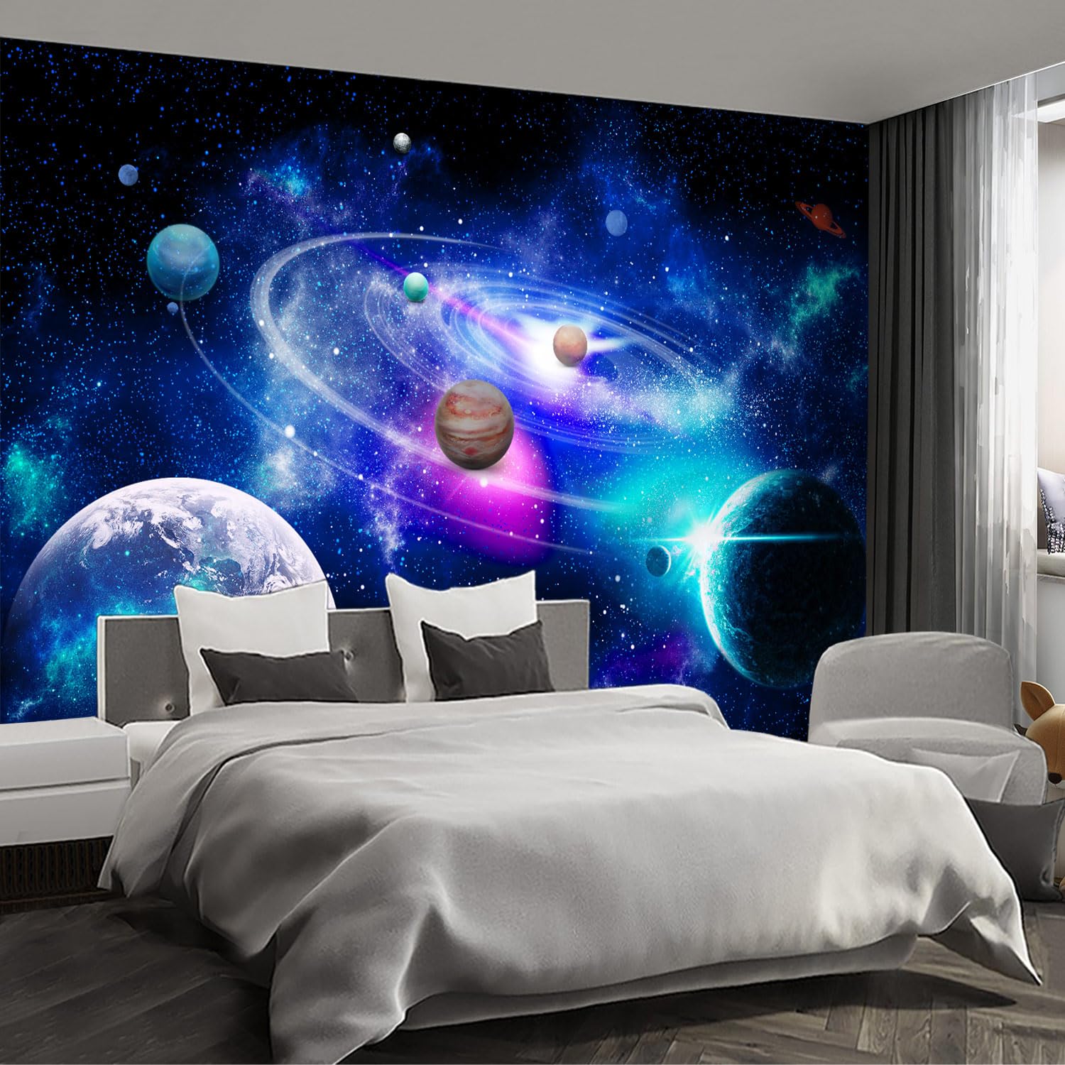 Forest Landscape wall murals Woodland Tree Peel and Stick self Adhesive Wallpaper for Bedroom Living Room - 85"x118"