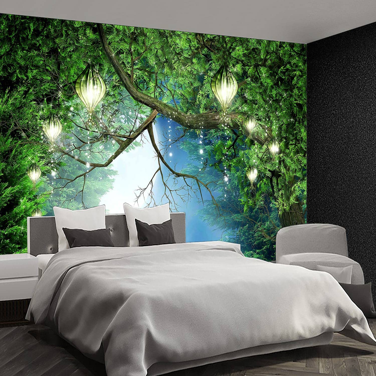 Brooklyn Bridge City View Mural Living Room couches Extra Large wall murals new york Cities Wallpaper Bedroom California Picture Landscape - 108"x75"（It's not Peel and Stick.）