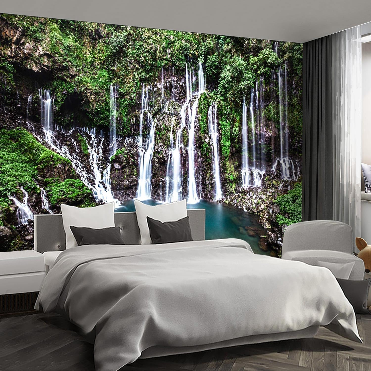 Brooklyn Bridge City View Mural Living Room couches Extra Large wall murals new york Cities Wallpaper Bedroom California Picture Landscape - 108"x75"（It's not Peel and Stick.）