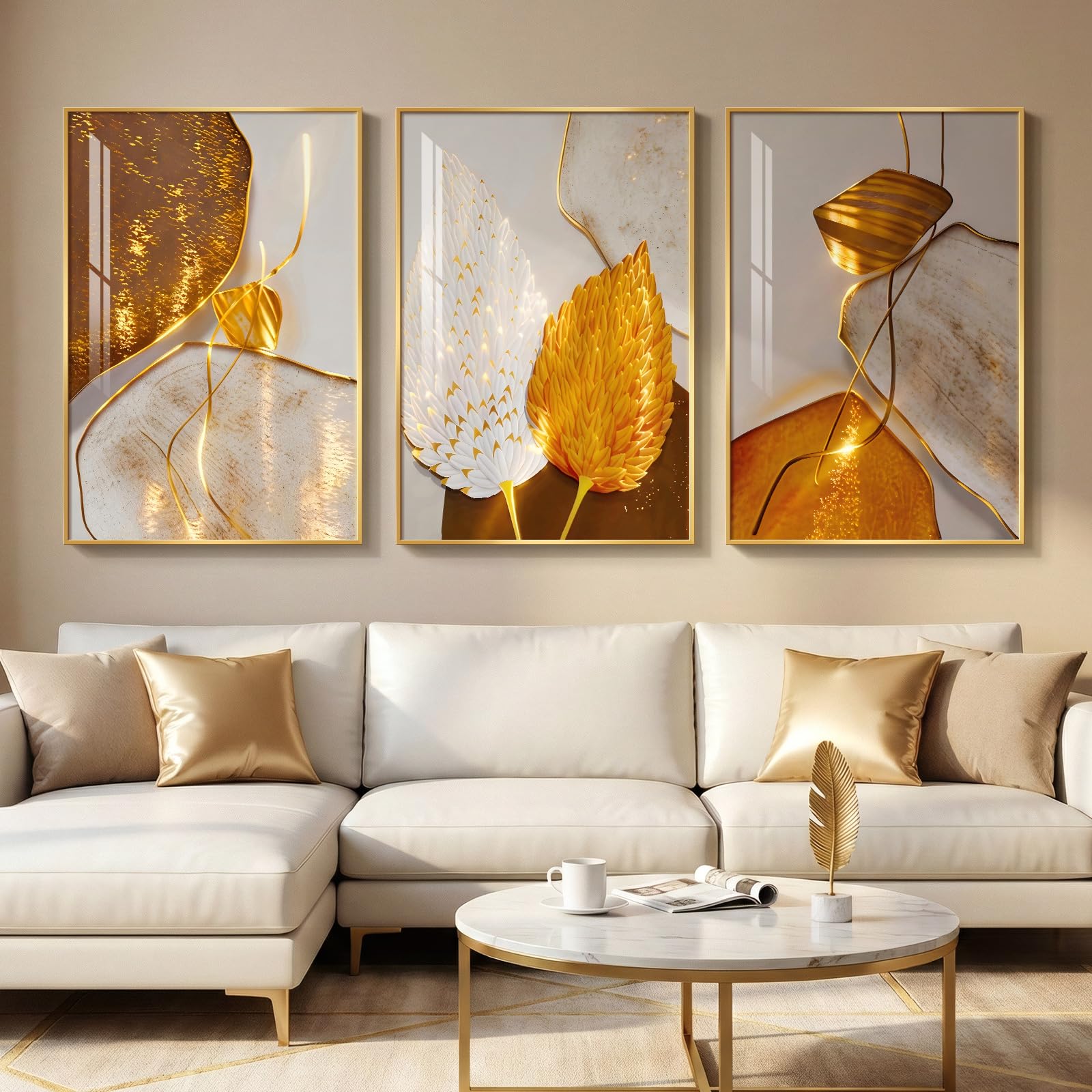 Large Framed Modern Abstract Wall Art for Living Room, Minimalist Bright Style Prints Wall Paintings Artwork for Walls, Silver Gray Contemporary Luxury Pictures for Hallway, Office Wall Decor 24x36 In