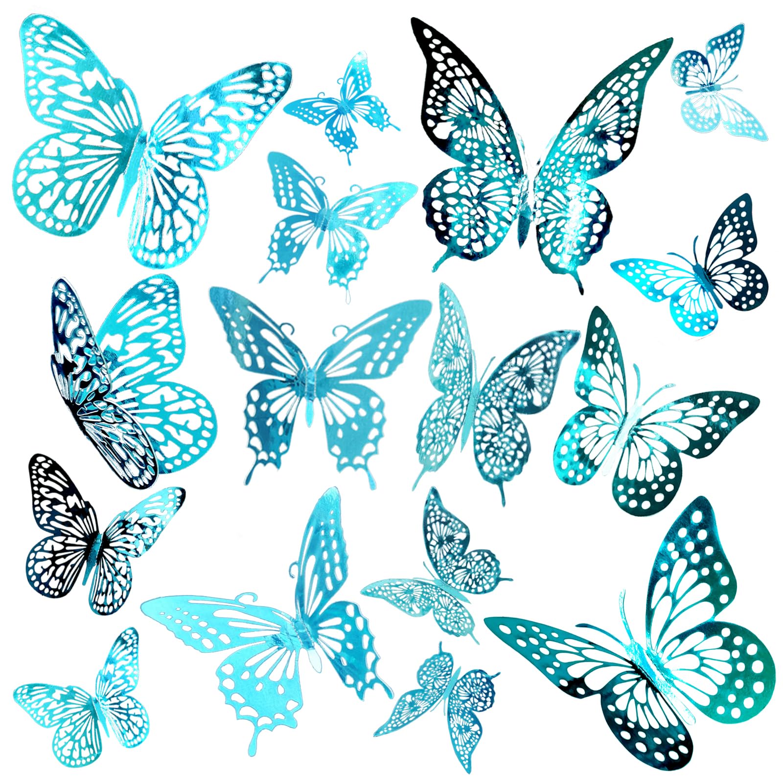 JOSDIOX 3D Butterfly Wall Decor Sticker -48 Pcs, 4 Styles, 3 Sizes Gold Butterflies Decoration for Party, Birthday & Wedding Celebrations, Cake Decorating, Balloons, Removable Stickers.