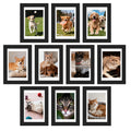 upsimples 5x7 Picture Frame Set of 10, Display Pictures 4x6 with Mat or 5x7 Without, Multi Photo Frames Collage for Wall or Tabletop Display, Black
