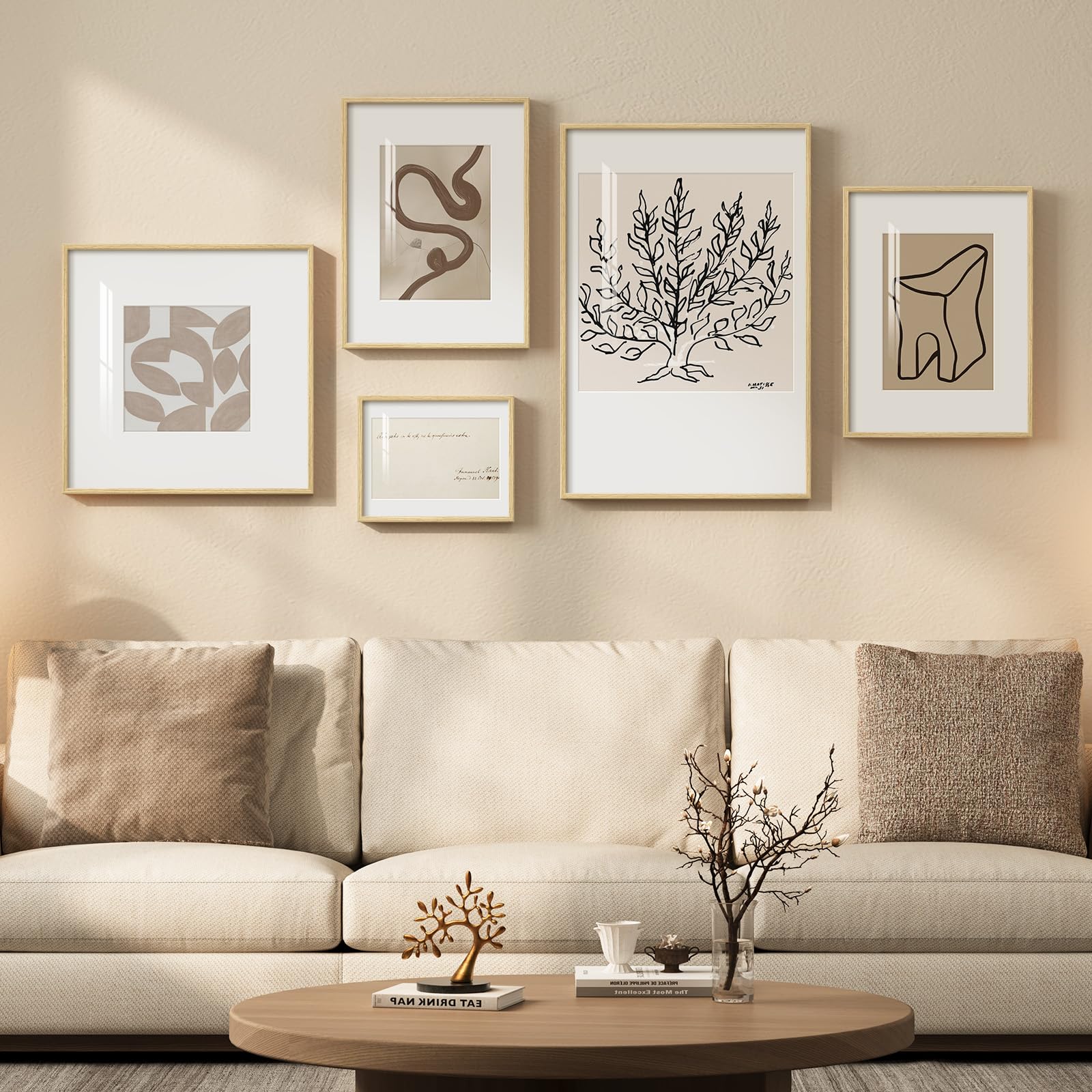 Framed Large William Morris Canvas Wall Art Set of 3, Vintage Nature Floral Artwork Prints, Boho Neutral Botanical Wall Decor for Living Room, Bedroom, Hallway and Office, Total Size 30x60