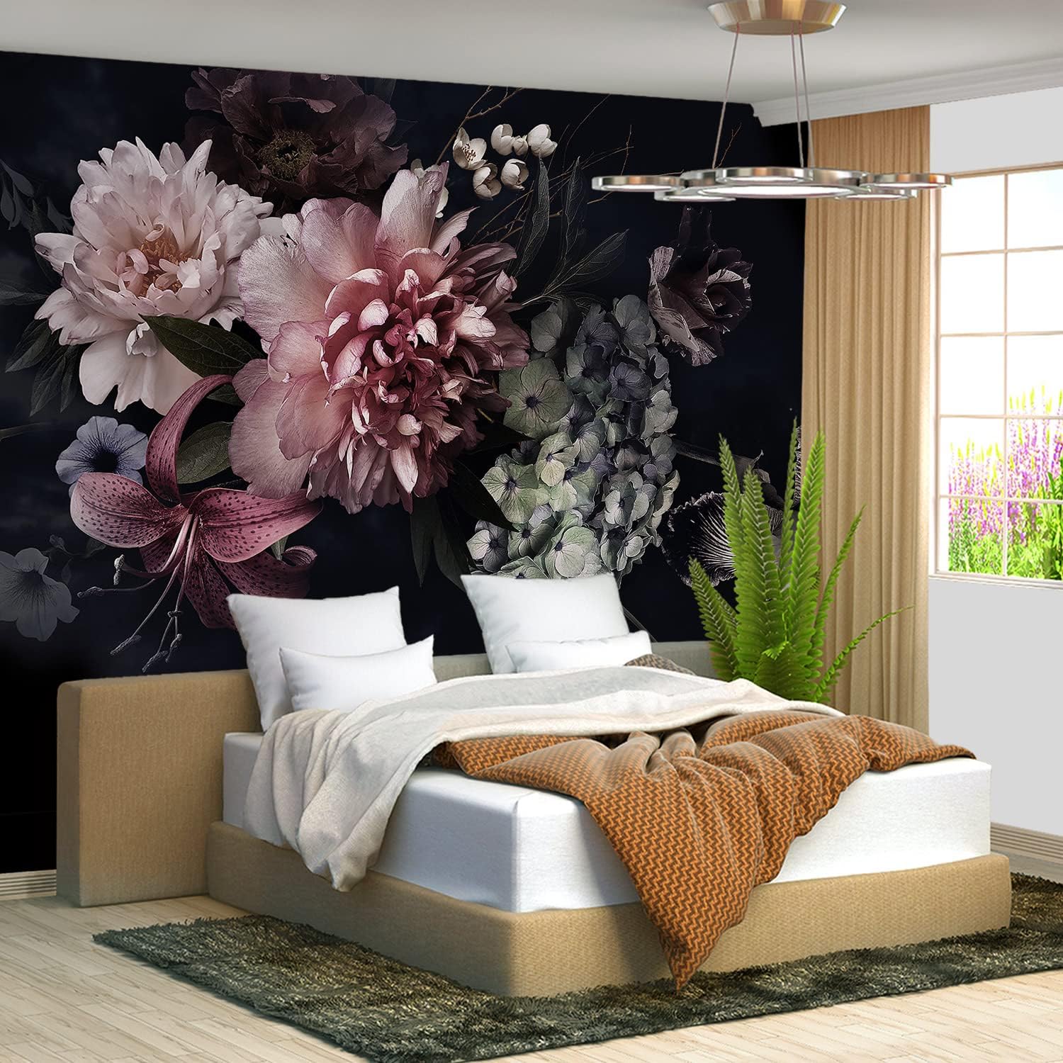 Brooklyn Bridge City View Mural Living Room couches Extra Large wall murals new york Cities Wallpaper Bedroom California Picture Landscape - 108"x75"（It's not Peel and Stick.）