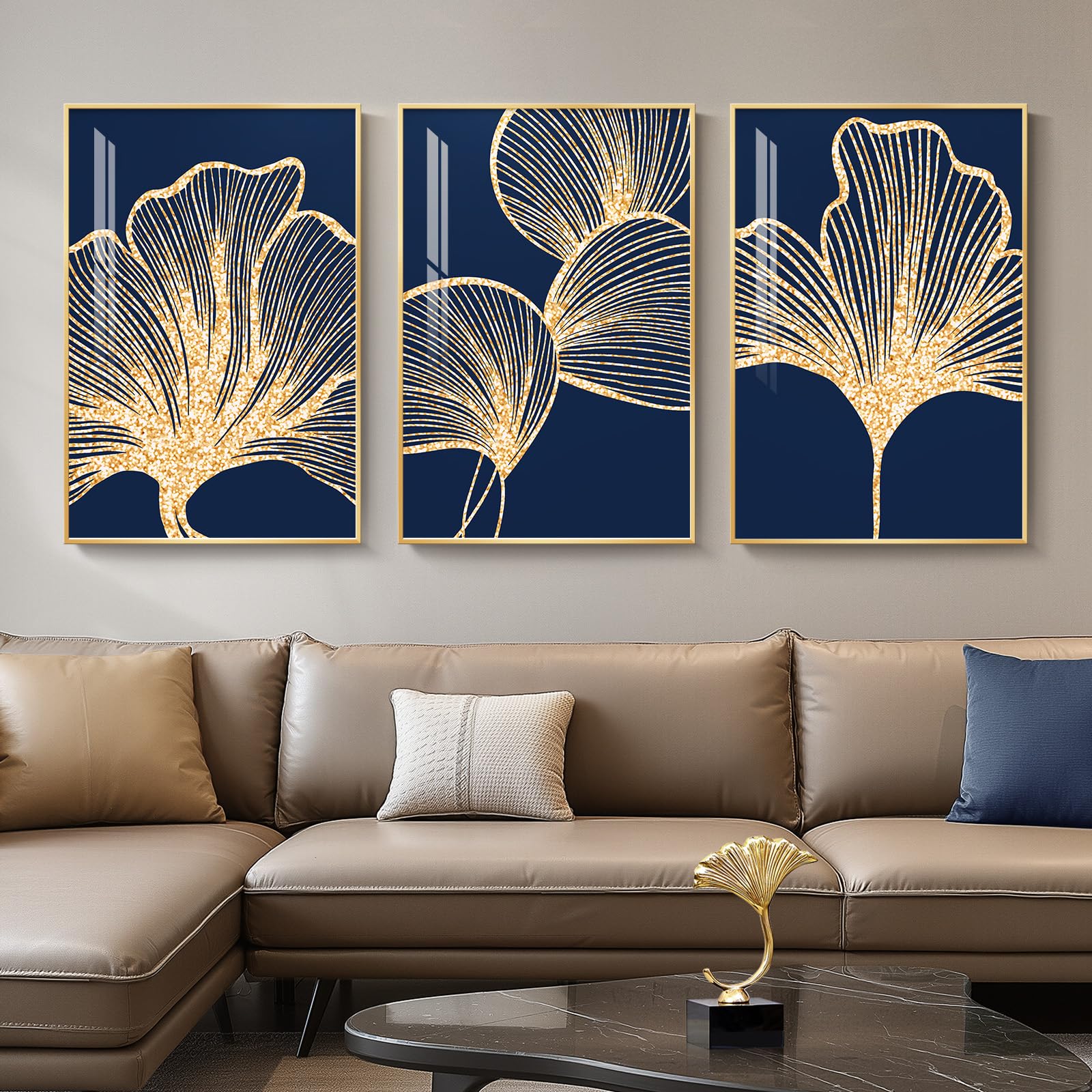 Large Framed Modern Abstract Wall Art for Living Room, Minimalist Bright Style Prints Wall Paintings Artwork for Walls, Silver Gray Contemporary Luxury Pictures for Hallway, Office Wall Decor 24x36 In
