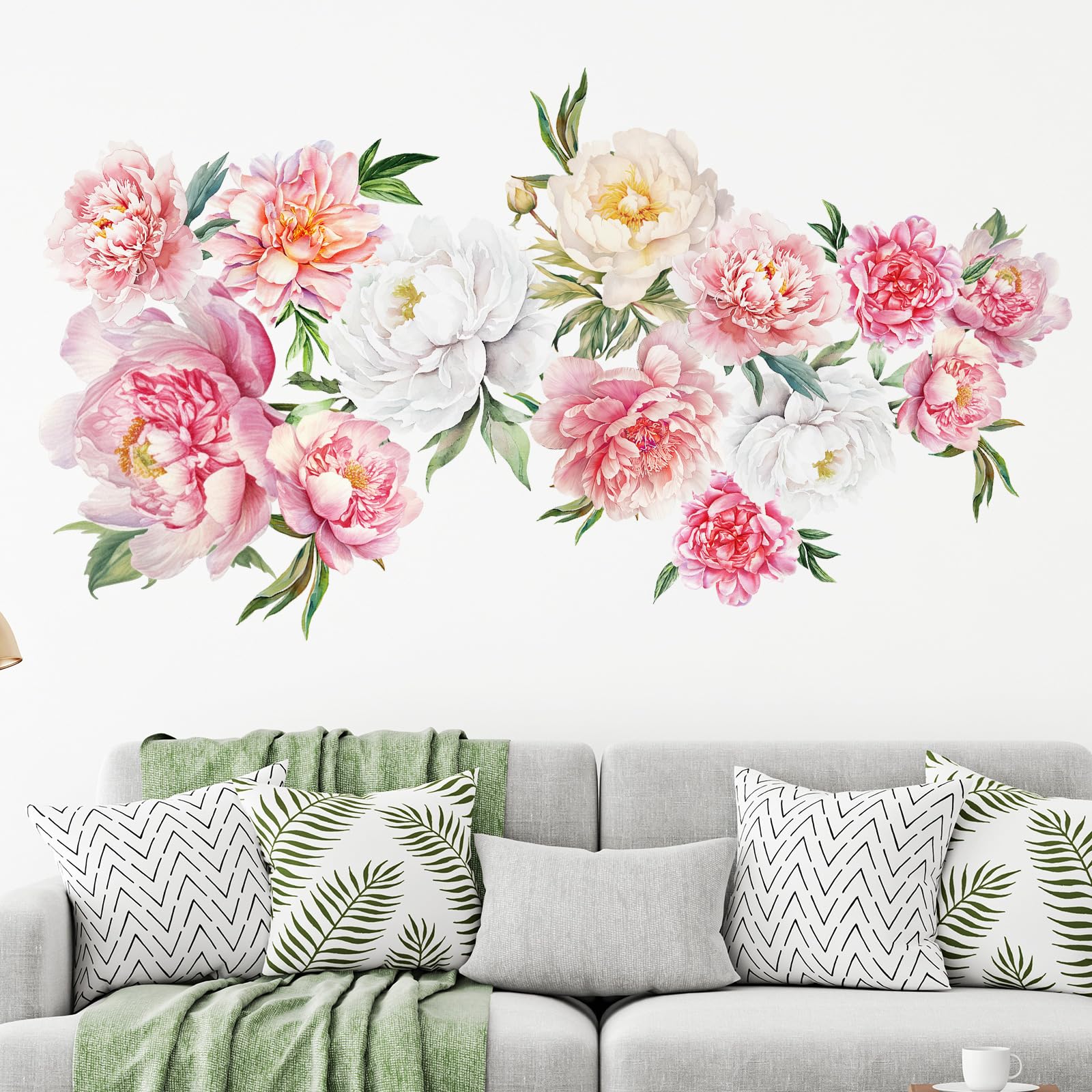Zonon 6 Pcs Flowers Wall Decals Stickers Vinyl Removable Peel and Stick Colorful Dragonflies Floral Wall Murals Decor for Bedroom Living Room Nursery(Beautiful)