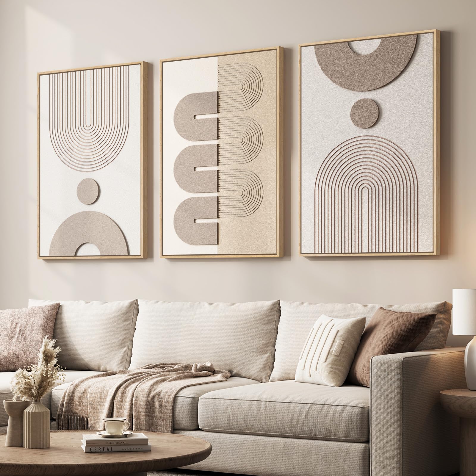 Large 3D Textured Framed Blue and White Abstract Wall Art for Living Room, 3 Piece Modern Artwork for Walls, Minimalist Navy Blue Geometric Paintings for Hallway, Stair, Office Wall Decor 24x36 In