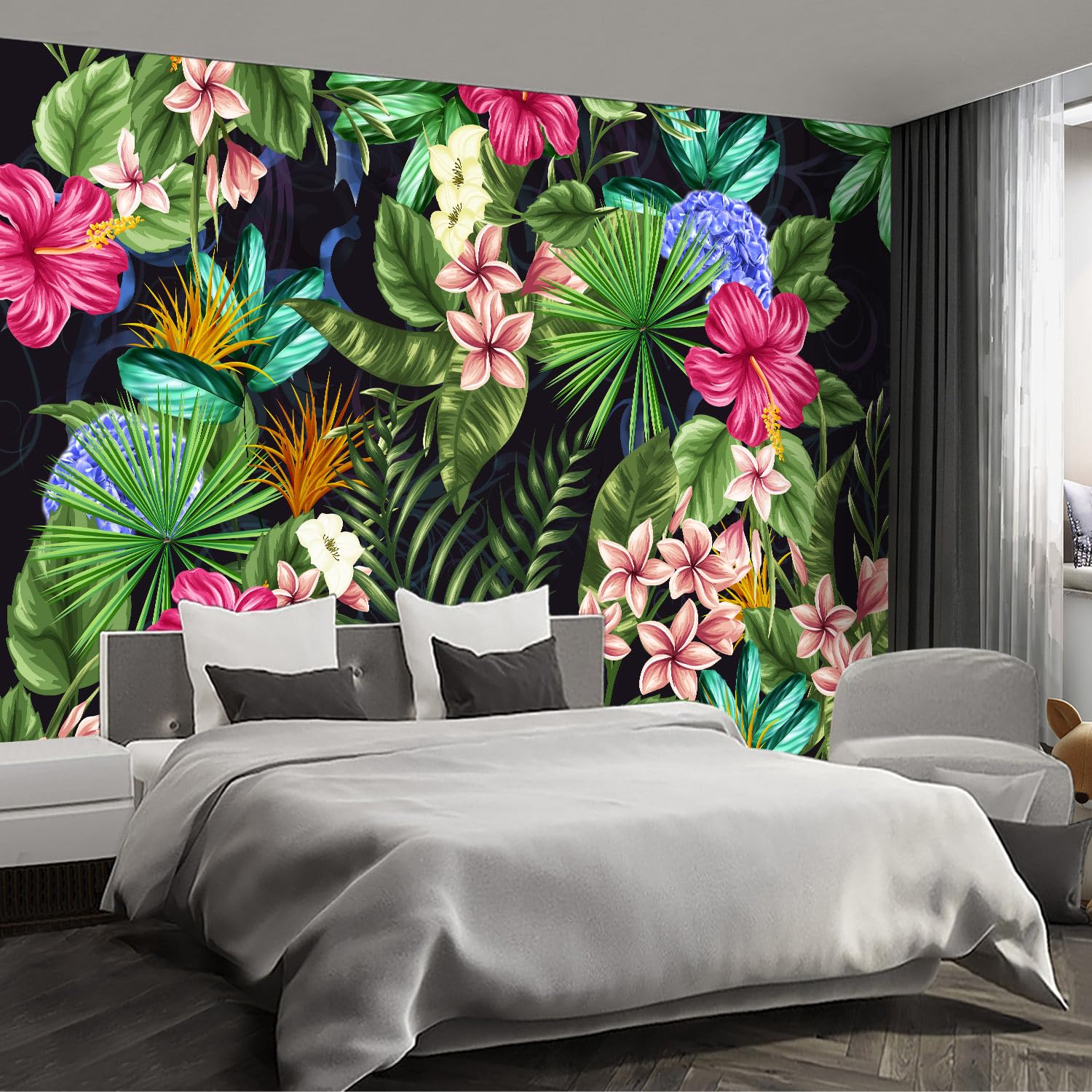 Forest Landscape wall murals Woodland Tree Peel and Stick self Adhesive Wallpaper for Bedroom Living Room - 85"x118"