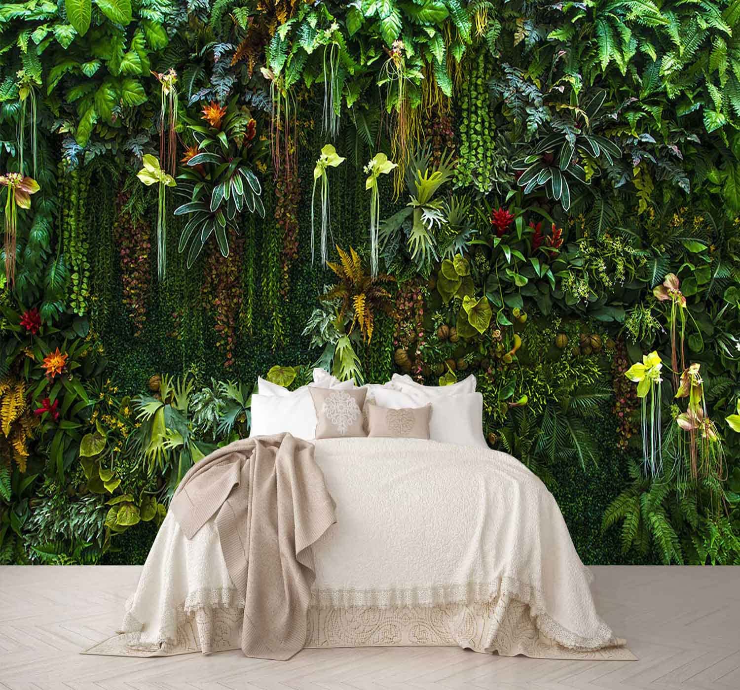 Reyhui Sunshine Forest Mural Wallpaper Landscape Tree Wallpaper Large Nature Scenery Wall Mural for Living Room (not self-Adhesive)