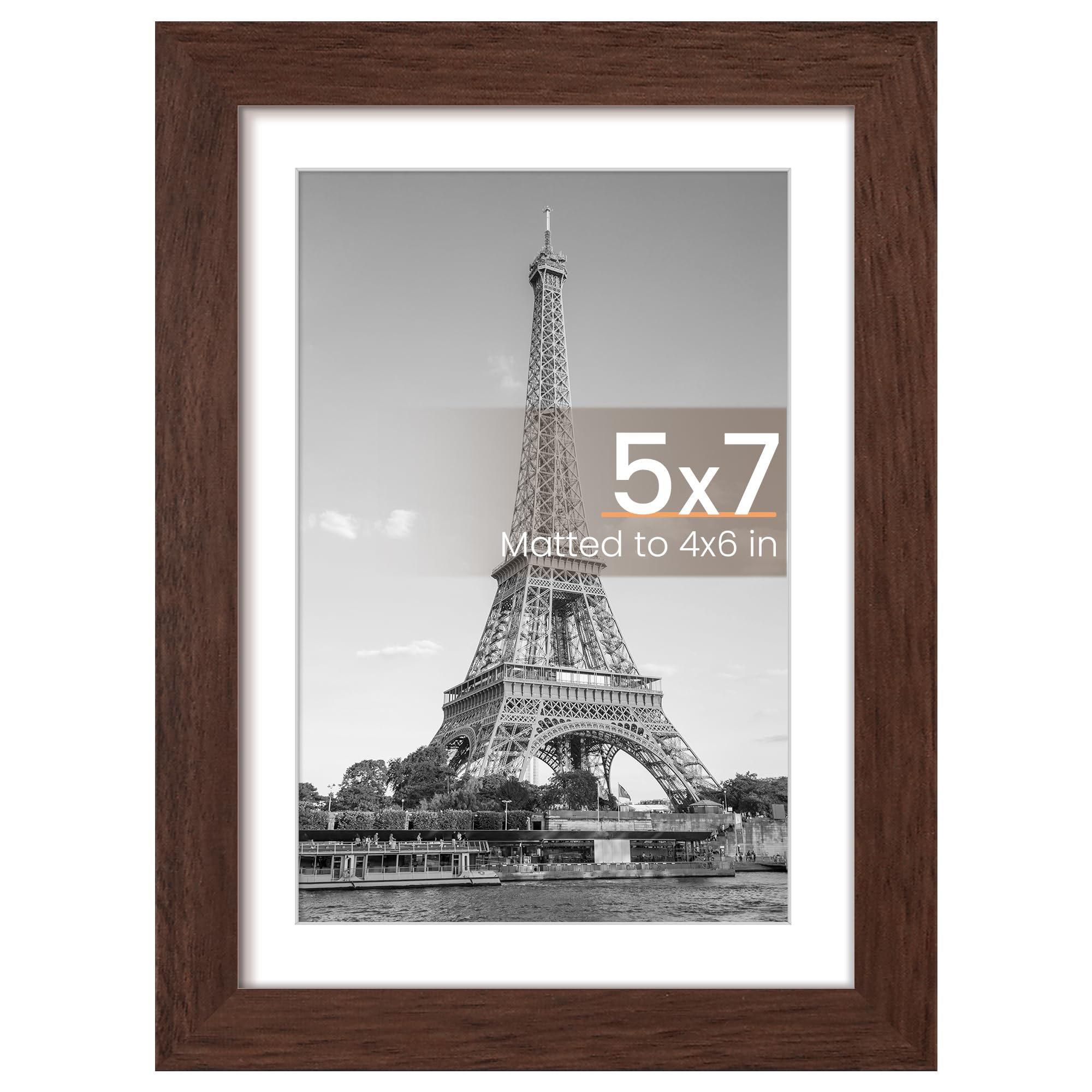 upsimples 8x10 Picture Frame, Display Pictures 5x7 with Mat or 8x10 Without Mat, Wall Hanging Photo Frame, Black, 1 Pack