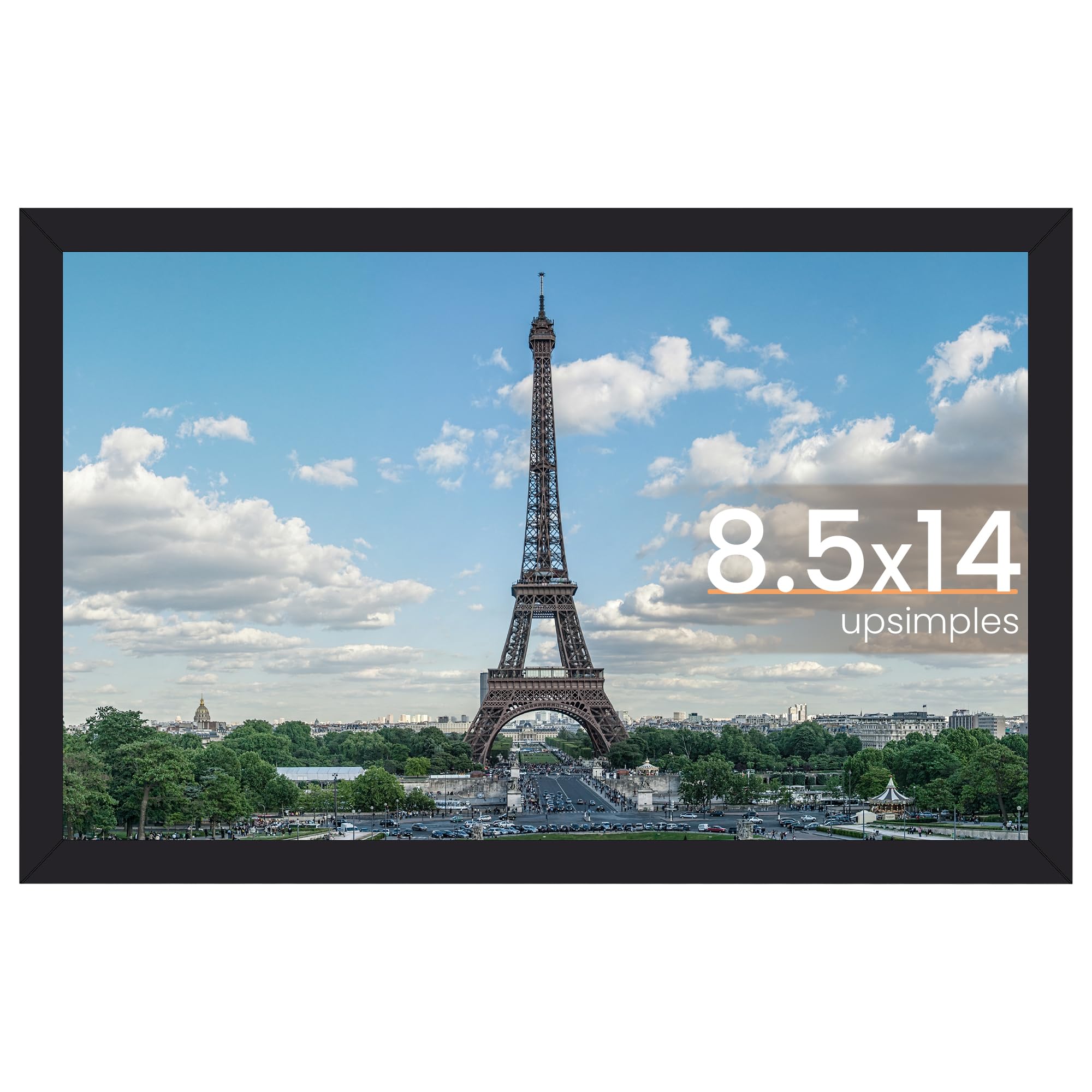 upsimples 11x17 Picture Frame, Display Pictures 9x15 with Mat or 11 x 17 Without, Wall Hanging Poster Frames, Black, 1 Pack