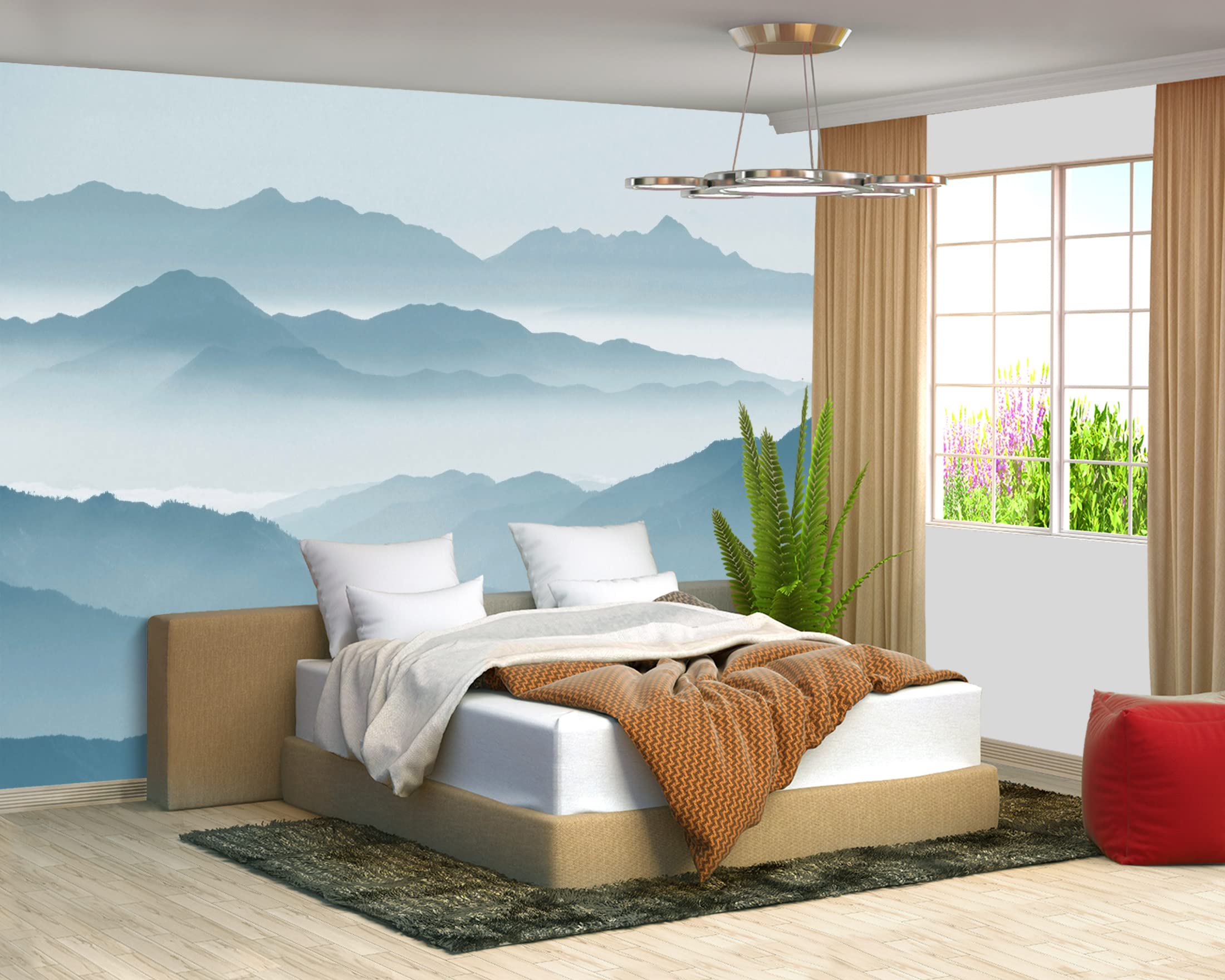 Brooklyn Bridge City View Mural Living Room couches Extra Large wall murals new york Cities Wallpaper Bedroom California Picture Landscape - 108"x75"（It's not Peel and Stick.）