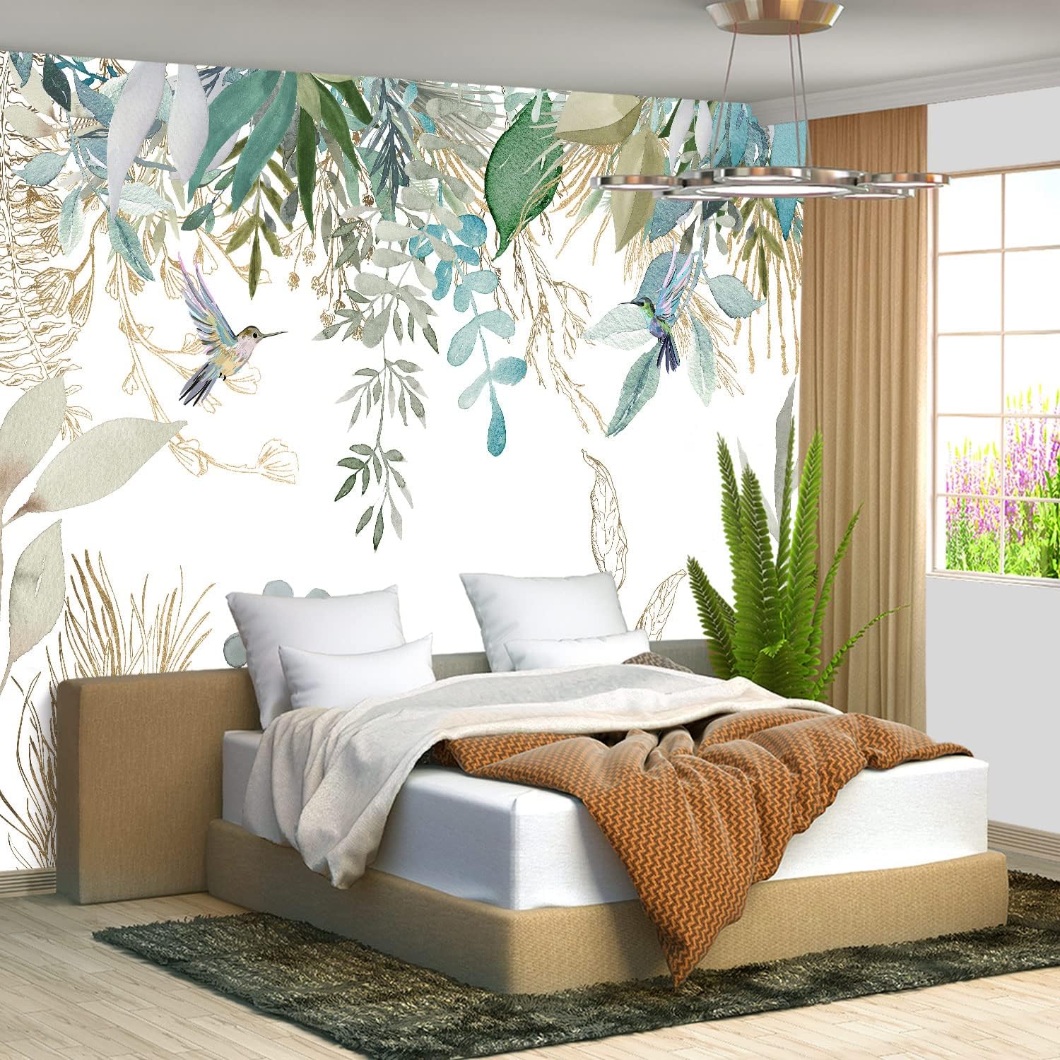 Brooklyn Bridge City View Mural Living Room couches Extra Large wall murals new york Cities Wallpaper Bedroom California Picture Landscape - 108"x75"（It's not Peel and Stick.）