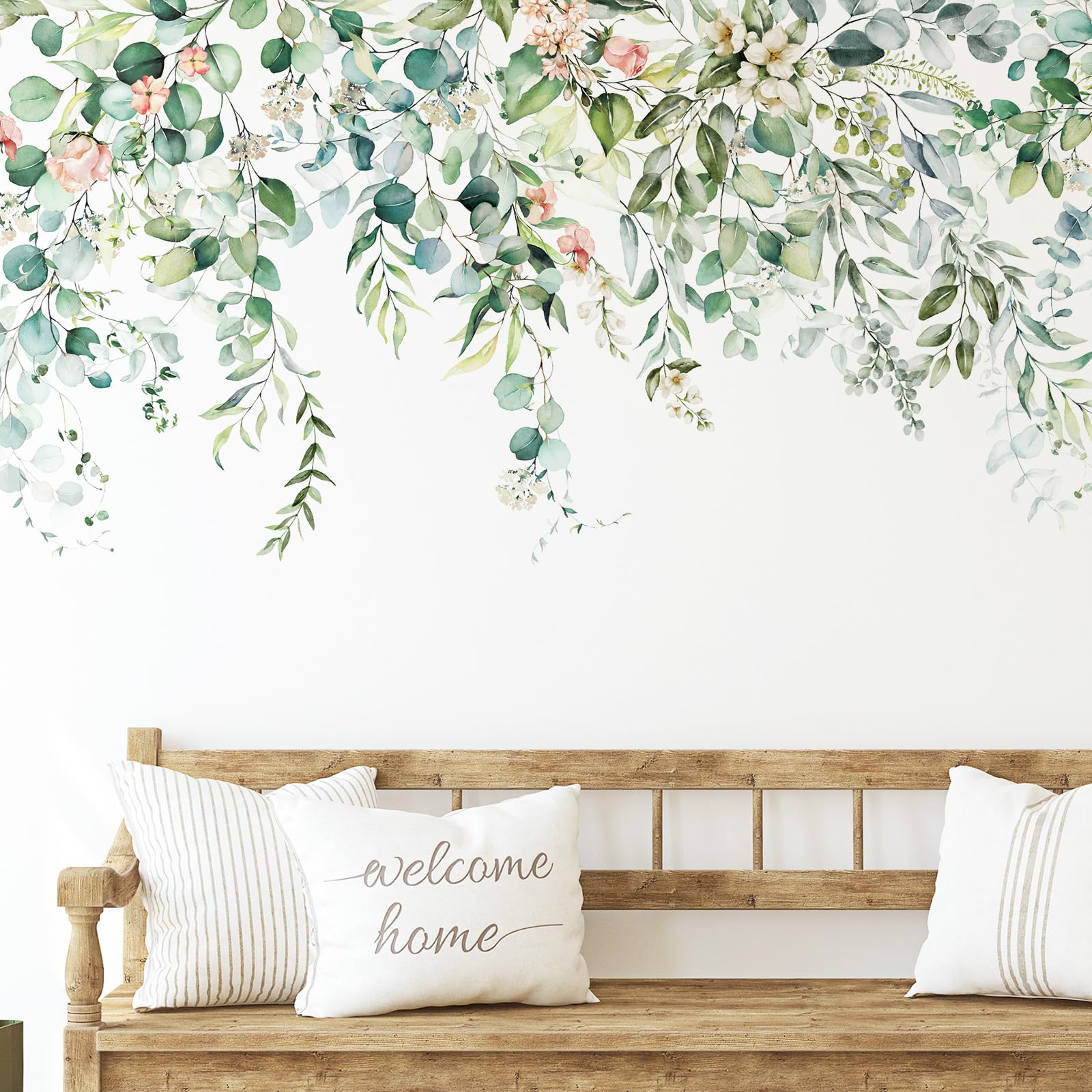Zonon 6 Pcs Flowers Wall Decals Stickers Vinyl Removable Peel and Stick Colorful Dragonflies Floral Wall Murals Decor for Bedroom Living Room Nursery(Beautiful)