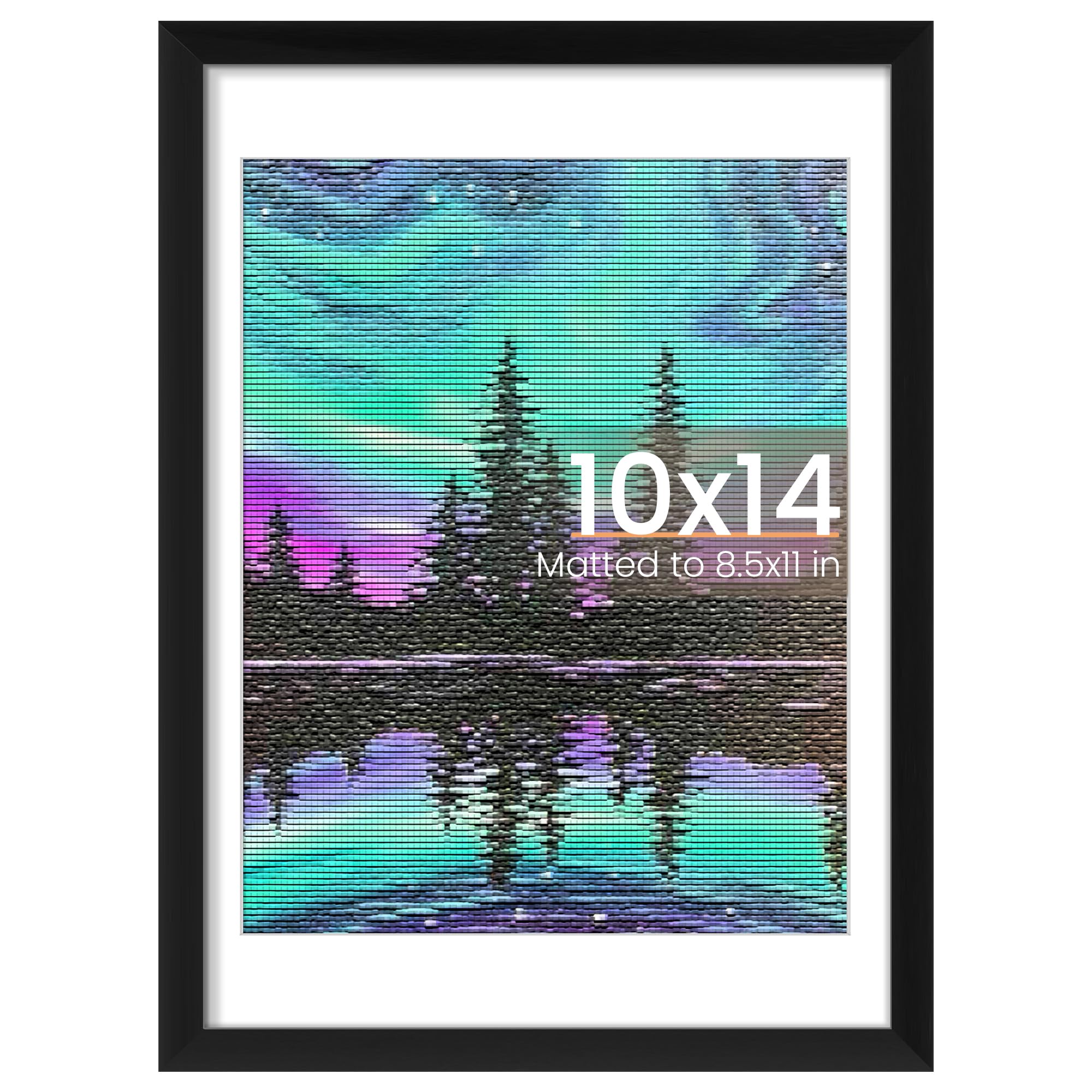 upsimples 12x16 Picture Frame, Display Pictures 8.5x11 with Mat or 12x16 Without Mat, Wall Hanging Photo Frame, Black, 1 Pack