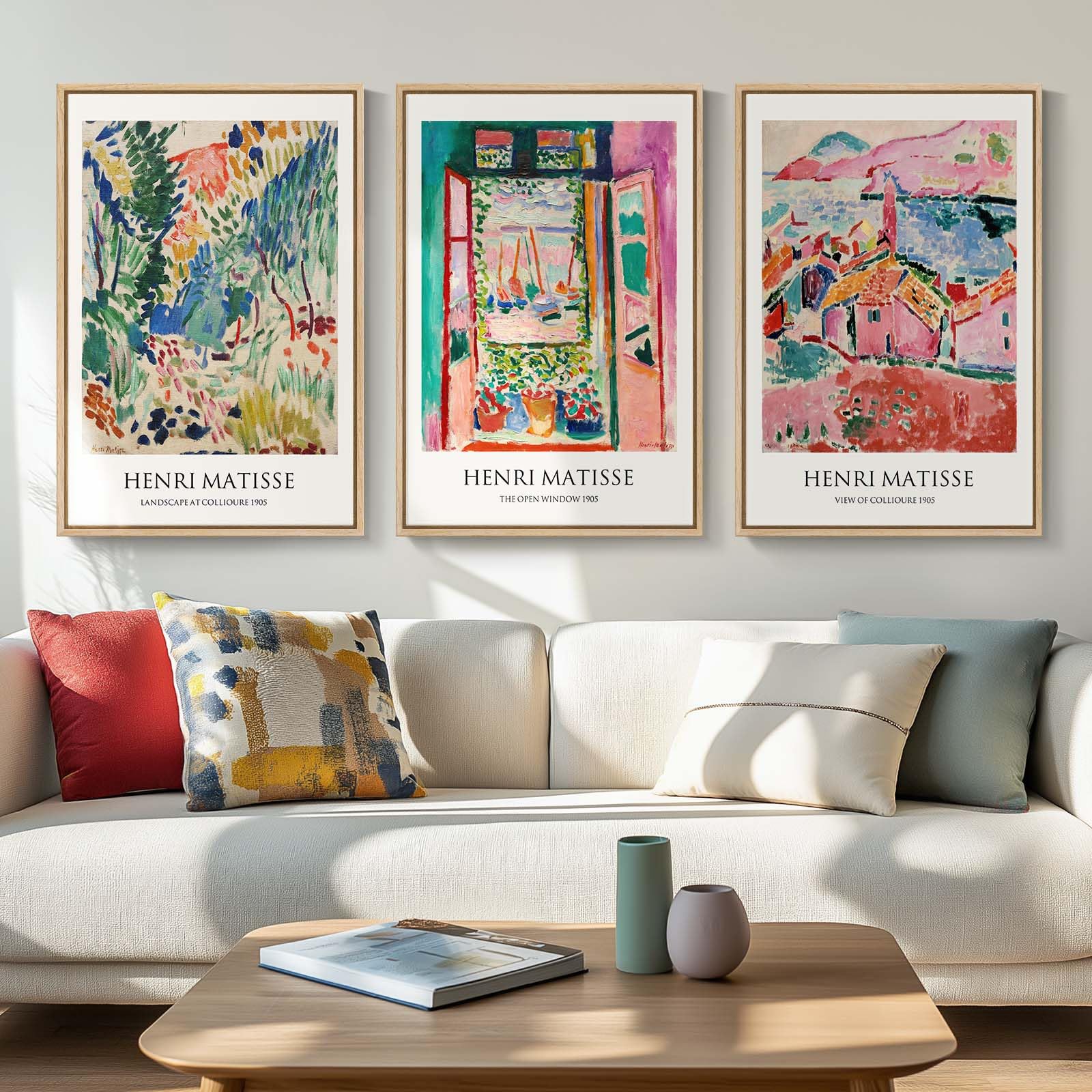 Framed Large William Morris Canvas Wall Art Set of 3, Vintage Nature Floral Artwork Prints, Boho Neutral Botanical Wall Decor for Living Room, Bedroom, Hallway and Office, Total Size 30x60