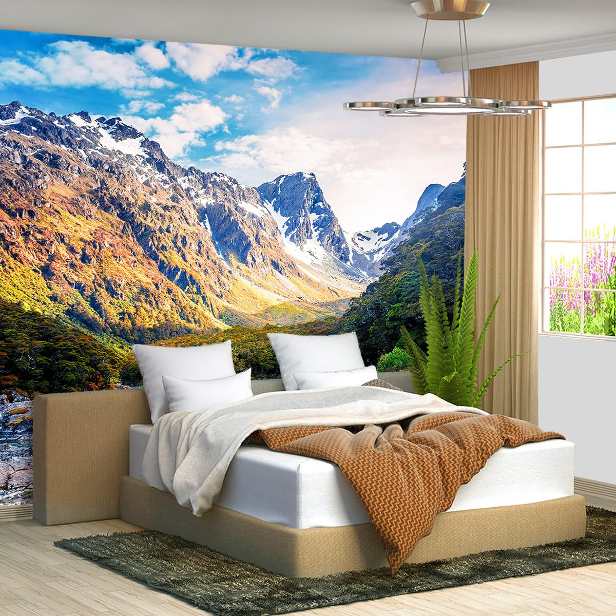Brooklyn Bridge City View Mural Living Room couches Extra Large wall murals new york Cities Wallpaper Bedroom California Picture Landscape - 108"x75"（It's not Peel and Stick.）