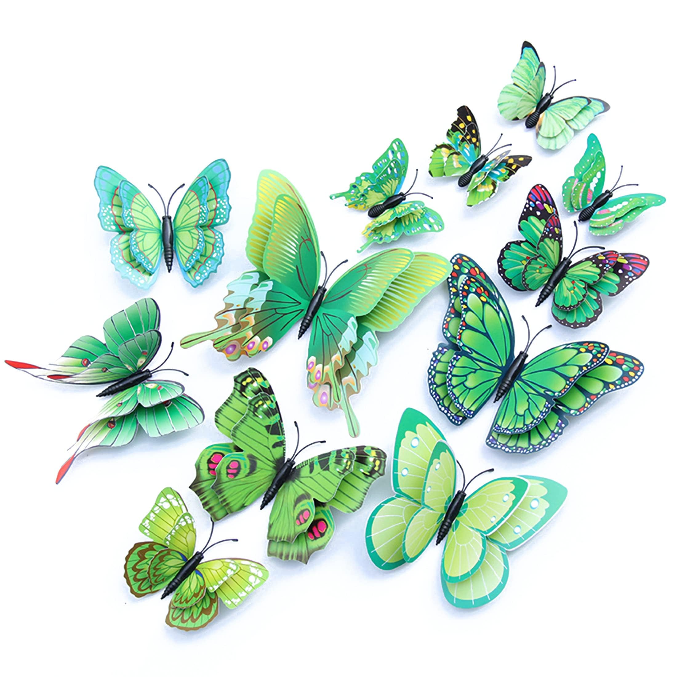 OPSEAM Butterfly Wall Decor 24/48 PCS, 3D Butterflies Stickers for Party Decorations with Magnets(Colorful, 24)