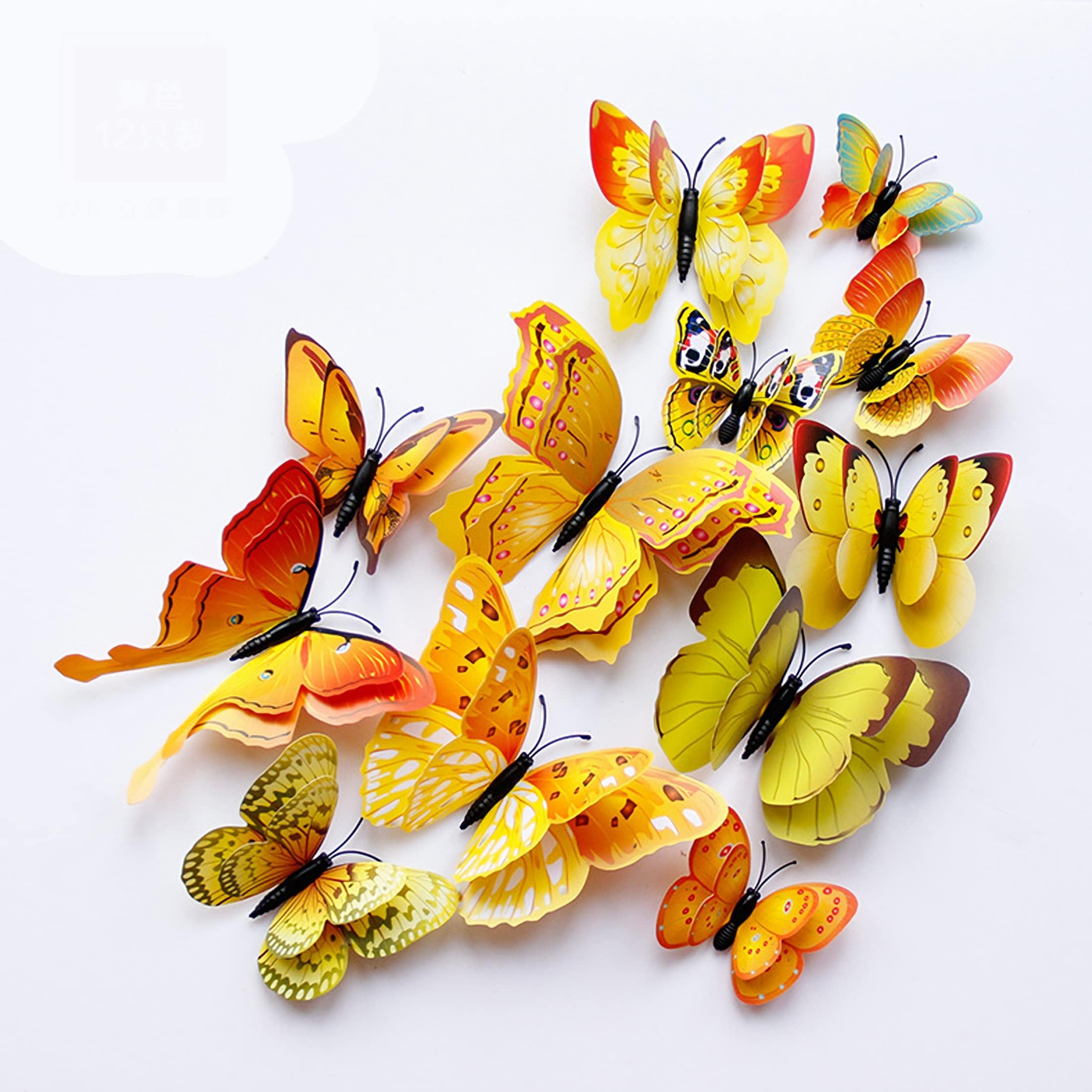 OPSEAM Butterfly Wall Decor 24/48 PCS, 3D Butterflies Stickers for Party Decorations with Magnets(Colorful, 24)