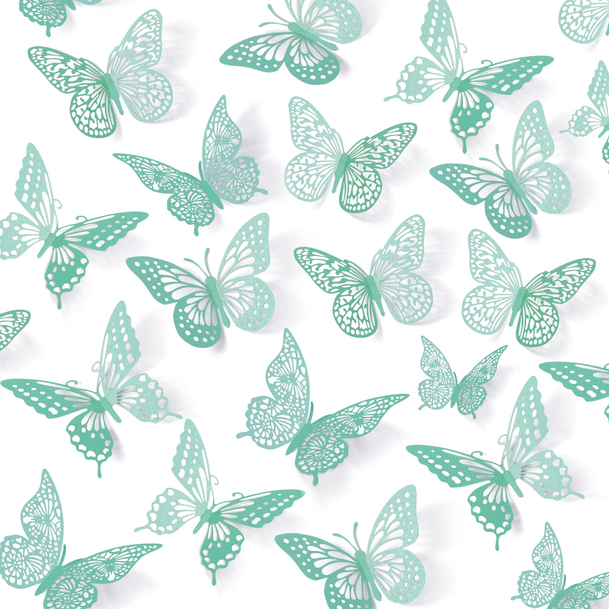 SAOROPEB 3D Butterfly Wall Decor - 48 Pcs, 4 Styles, 3 Sizes, Gold Butterfly Decorations for Birthday & Party Celebrations, Removable Stickers