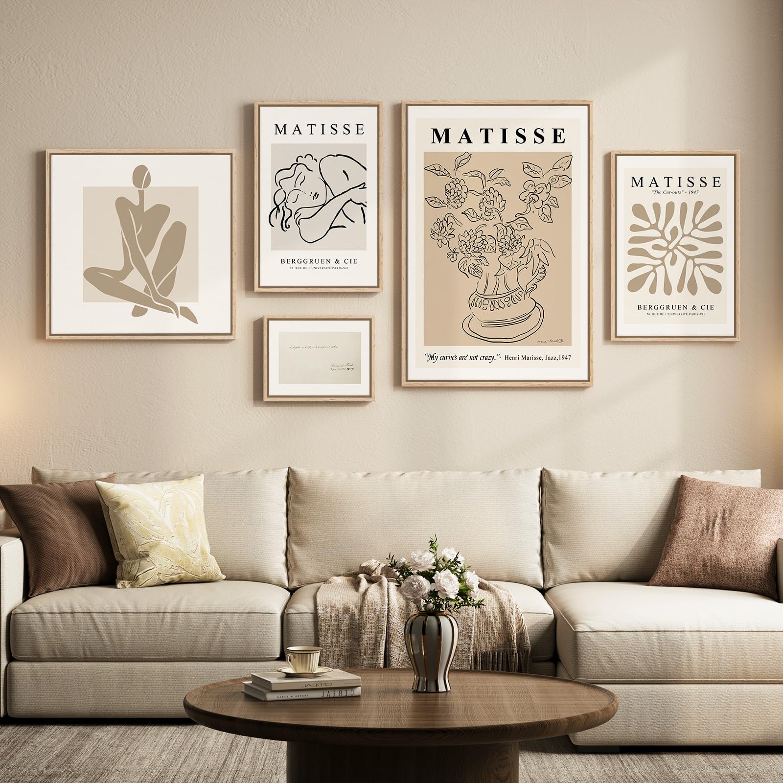 Framed Large William Morris Canvas Wall Art Set of 3, Vintage Nature Floral Artwork Prints, Boho Neutral Botanical Wall Decor for Living Room, Bedroom, Hallway and Office, Total Size 30x60