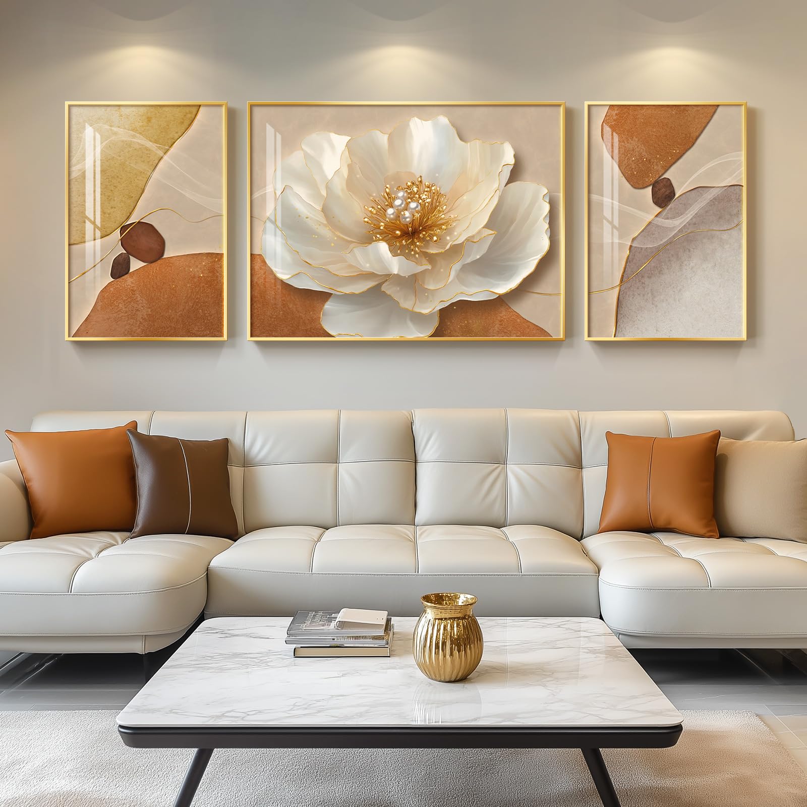 Large Framed Modern Abstract Wall Art for Living Room, Minimalist Bright Style Prints Wall Paintings Artwork for Walls, Silver Gray Contemporary Luxury Pictures for Hallway, Office Wall Decor 24x36 In