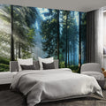 Forest Landscape wall murals Woodland Tree Peel and Stick self Adhesive Wallpaper for Bedroom Living Room - 85"x118"