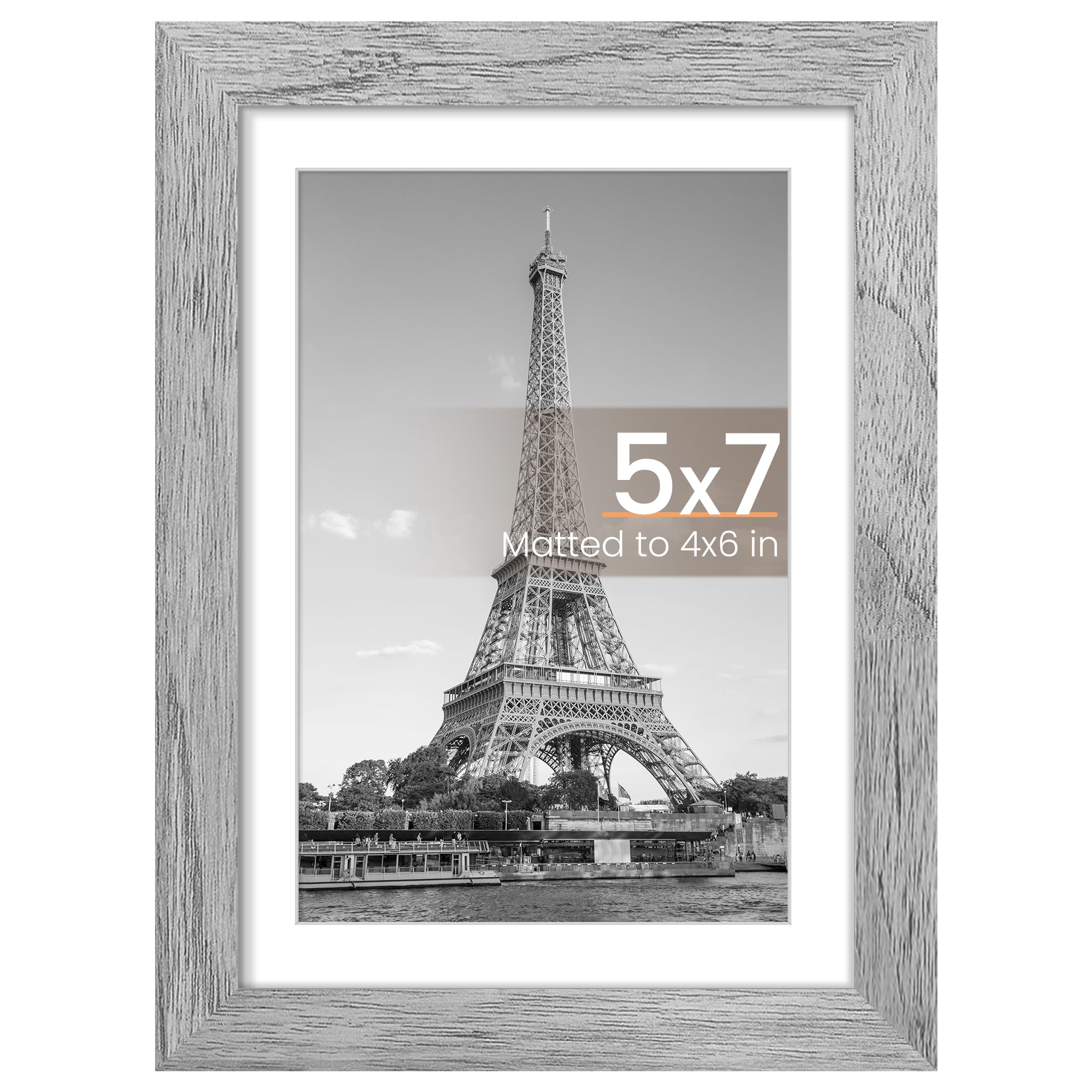 upsimples 8x10 Picture Frame, Display Pictures 5x7 with Mat or 8x10 Without Mat, Wall Hanging Photo Frame, Black, 1 Pack