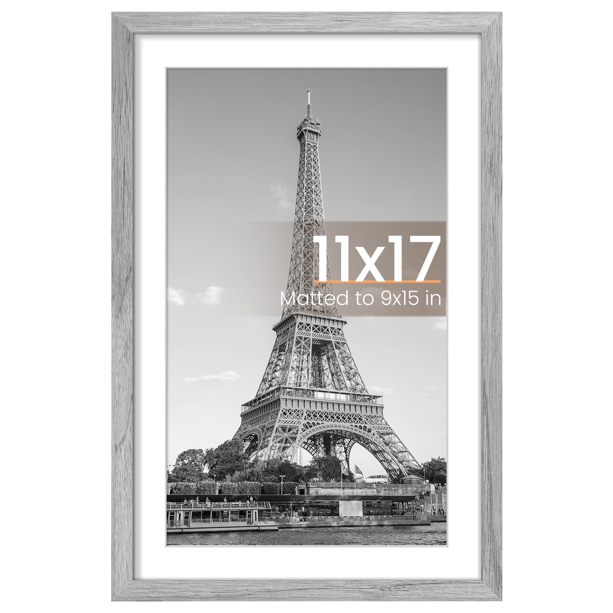 upsimples 12x16 Picture Frame, Display Pictures 8.5x11 with Mat or 12x16 Without Mat, Wall Hanging Photo Frame, Black, 1 Pack