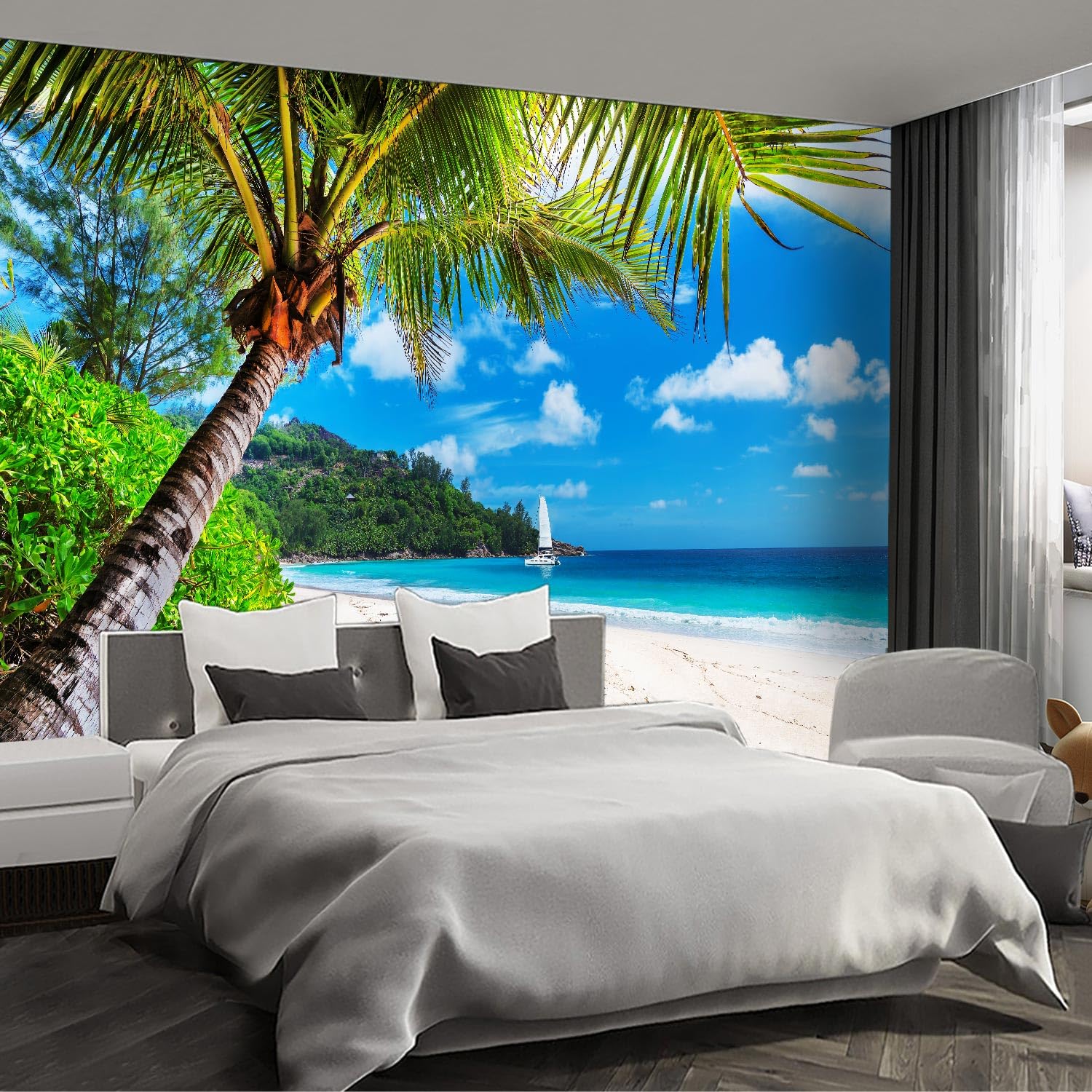 Forest Landscape wall murals Woodland Tree Peel and Stick self Adhesive Wallpaper for Bedroom Living Room - 85"x118"