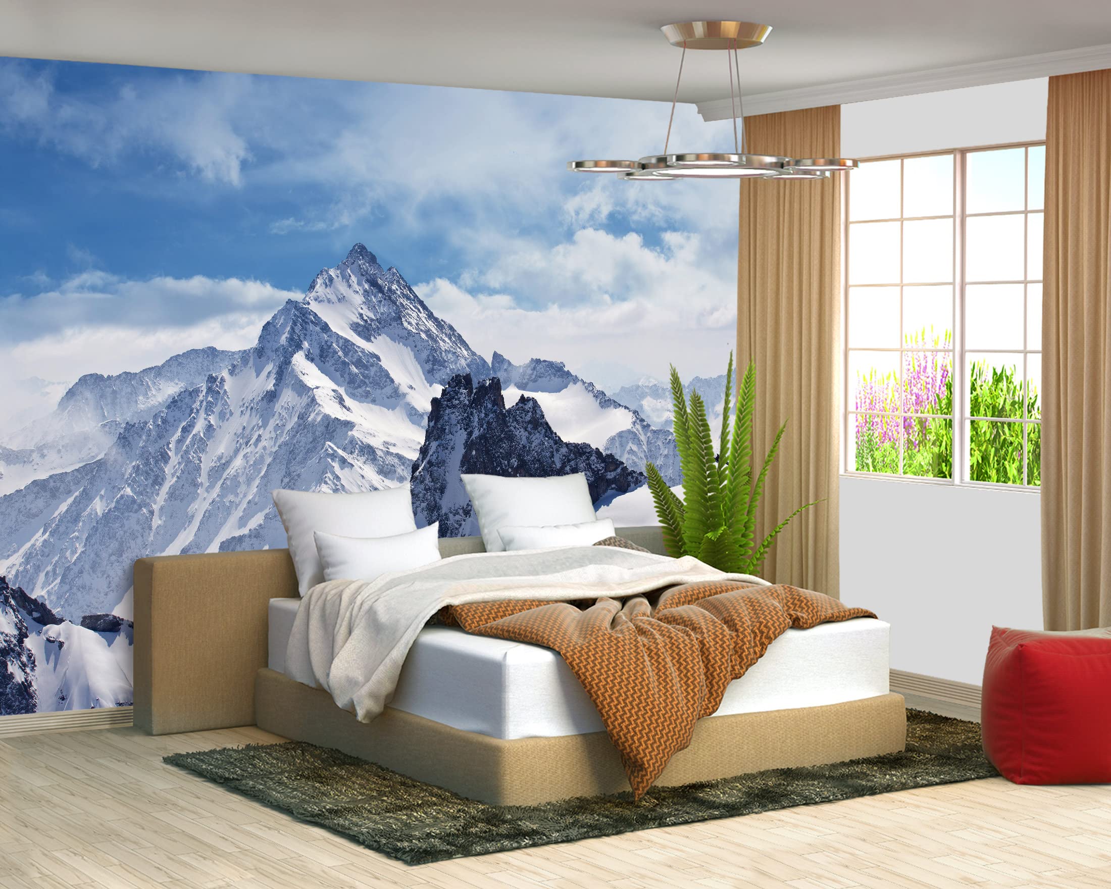 Brooklyn Bridge City View Mural Living Room couches Extra Large wall murals new york Cities Wallpaper Bedroom California Picture Landscape - 108"x75"（It's not Peel and Stick.）