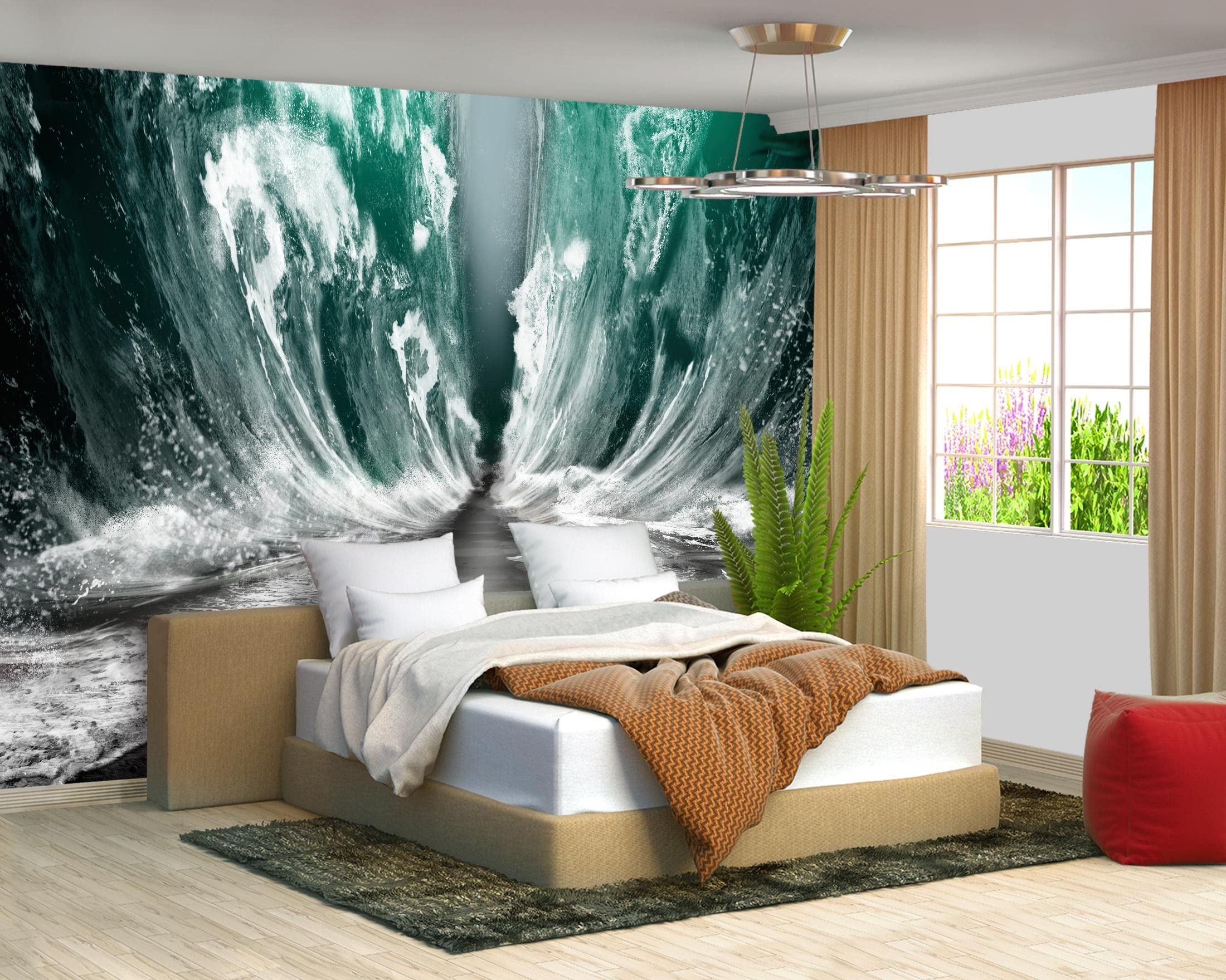 Brooklyn Bridge City View Mural Living Room couches Extra Large wall murals new york Cities Wallpaper Bedroom California Picture Landscape - 108"x75"（It's not Peel and Stick.）