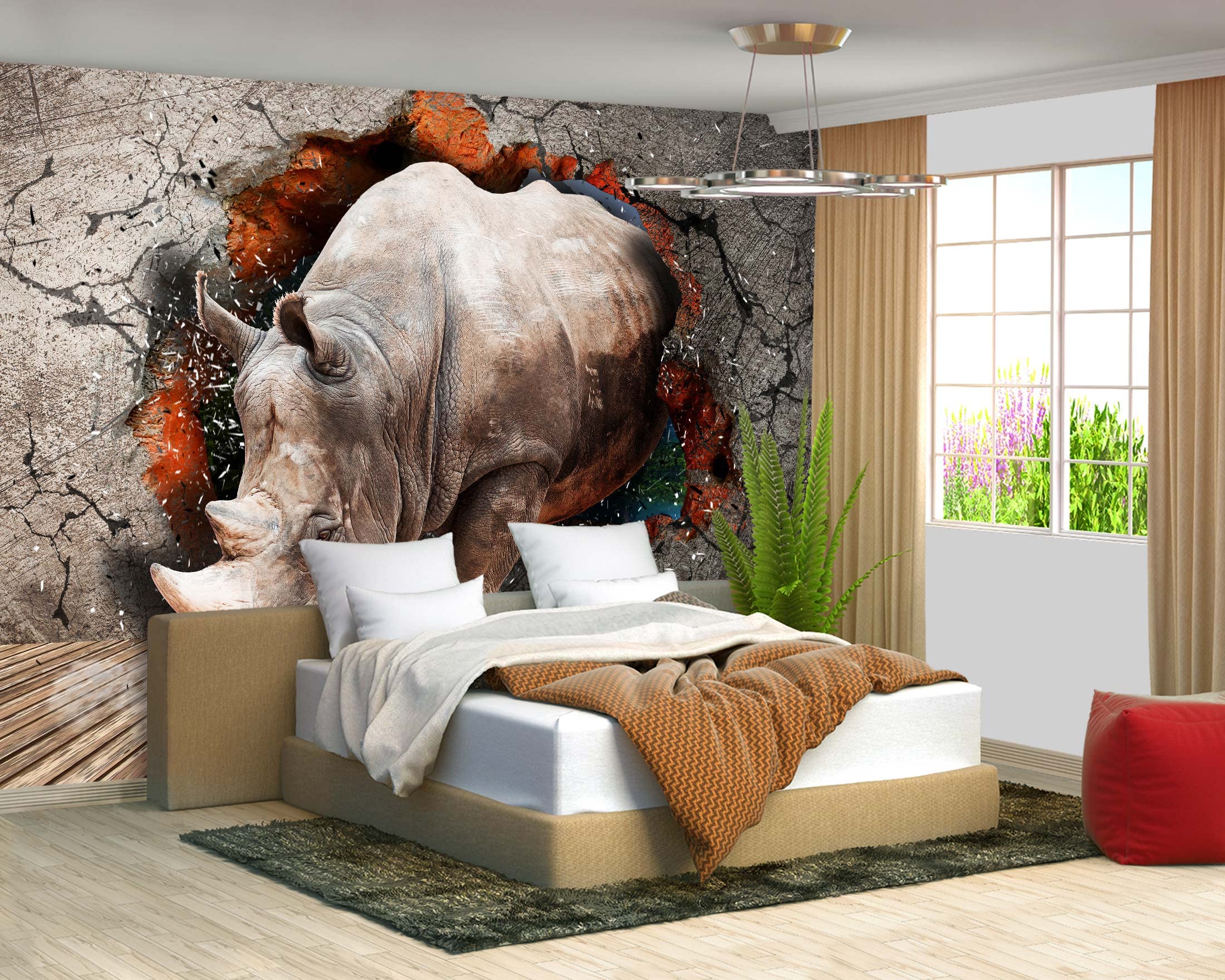 Brooklyn Bridge City View Mural Living Room couches Extra Large wall murals new york Cities Wallpaper Bedroom California Picture Landscape - 108"x75"（It's not Peel and Stick.）
