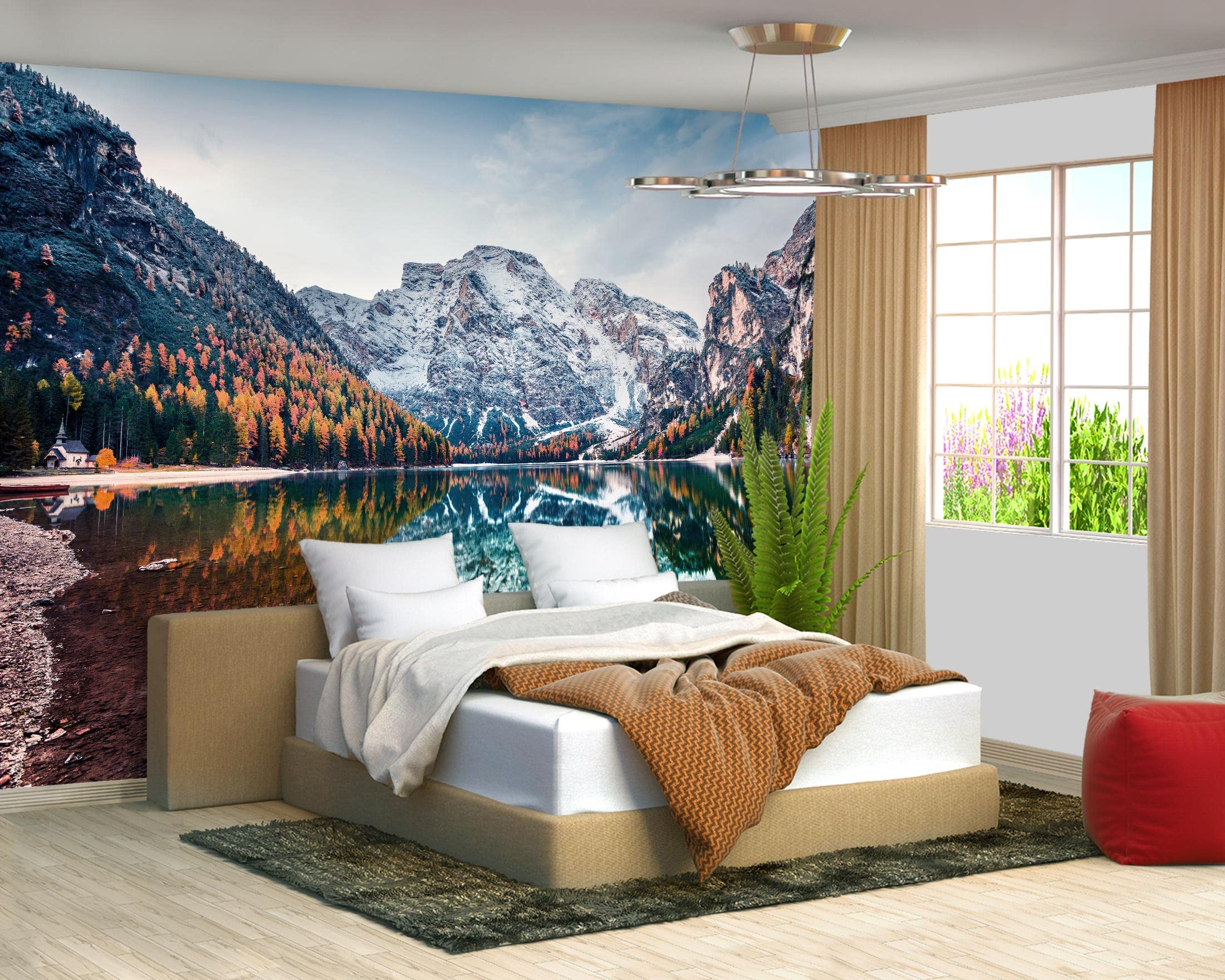 Brooklyn Bridge City View Mural Living Room couches Extra Large wall murals new york Cities Wallpaper Bedroom California Picture Landscape - 108"x75"（It's not Peel and Stick.）