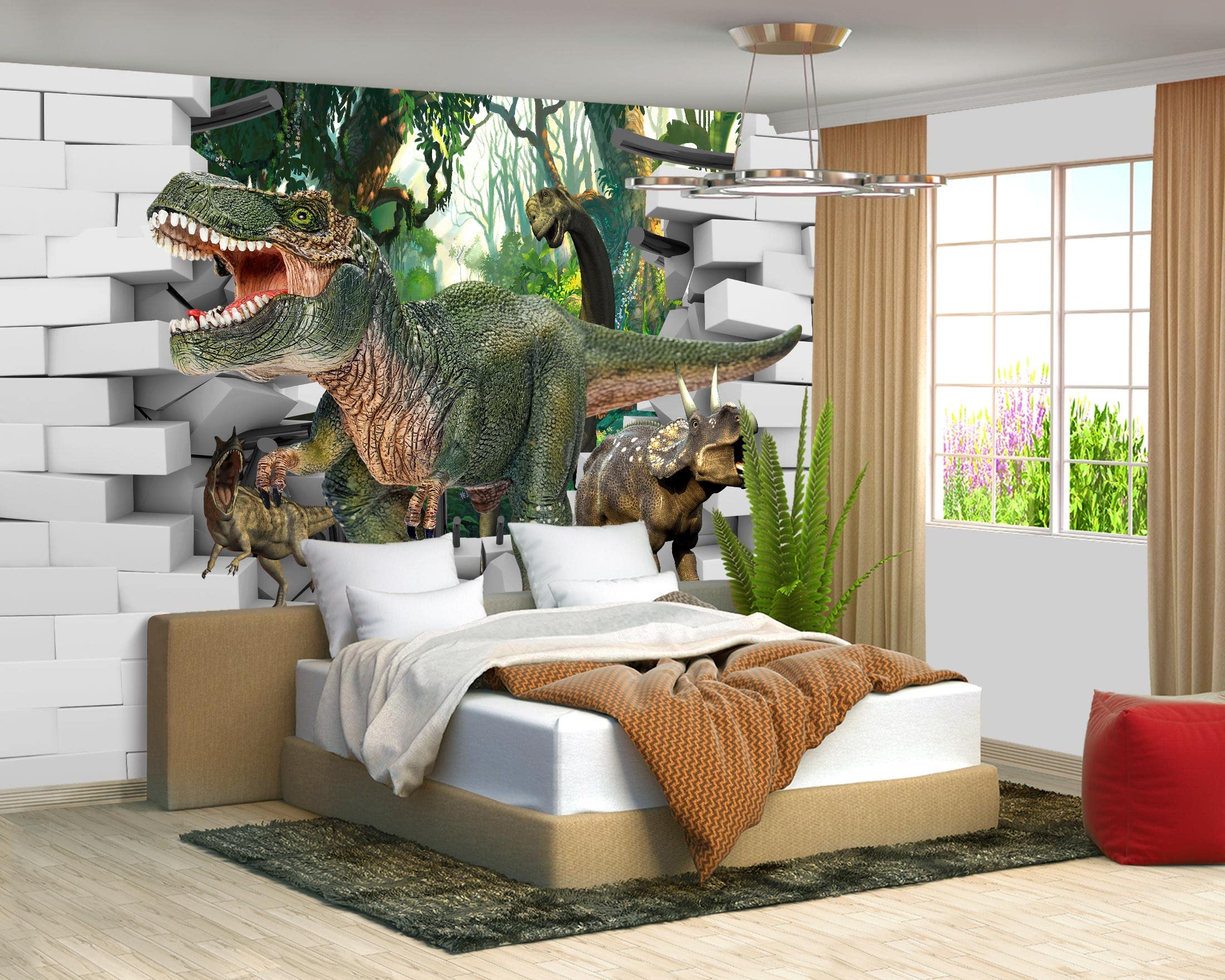 Brooklyn Bridge City View Mural Living Room couches Extra Large wall murals new york Cities Wallpaper Bedroom California Picture Landscape - 108"x75"（It's not Peel and Stick.）