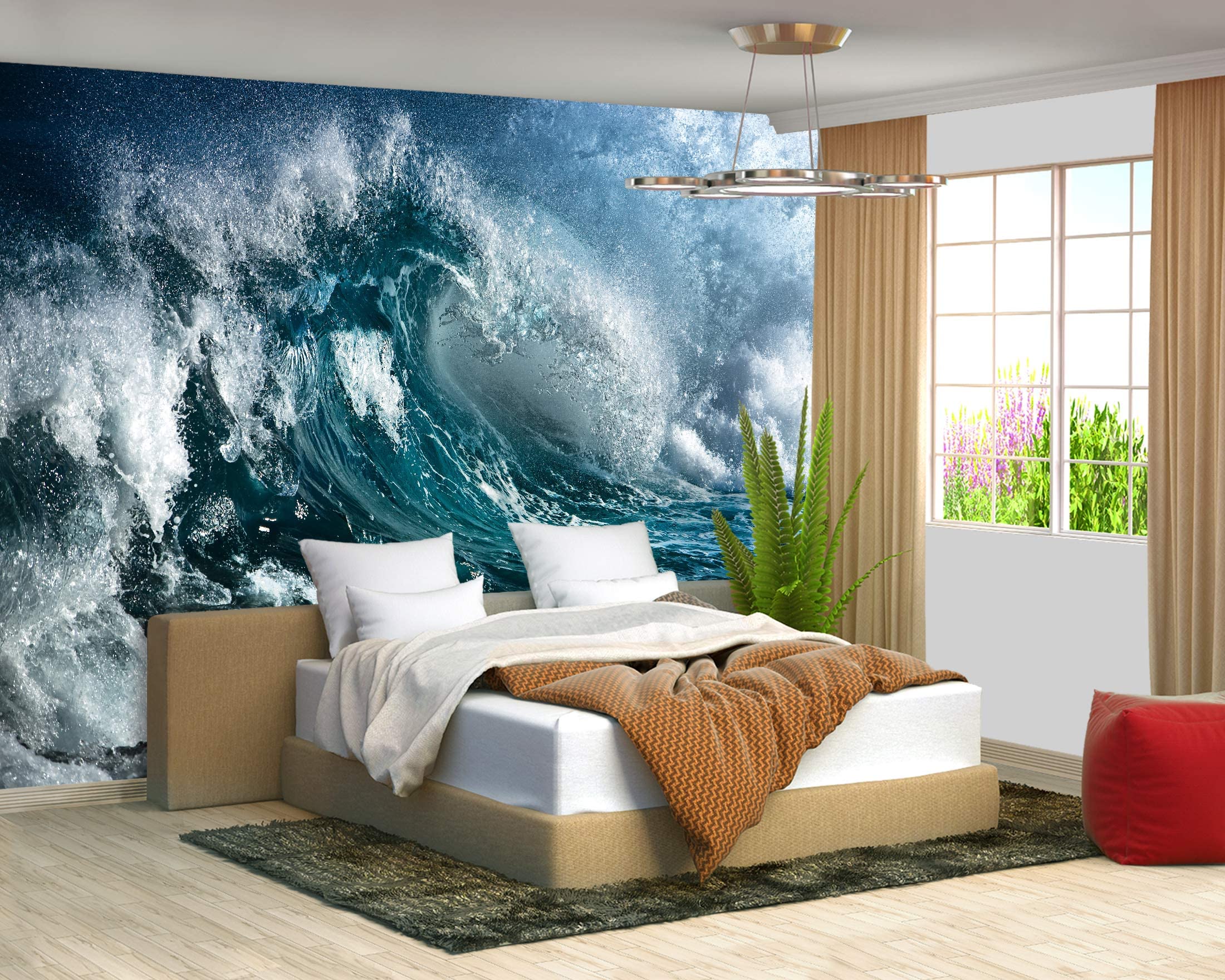 Brooklyn Bridge City View Mural Living Room couches Extra Large wall murals new york Cities Wallpaper Bedroom California Picture Landscape - 108"x75"（It's not Peel and Stick.）