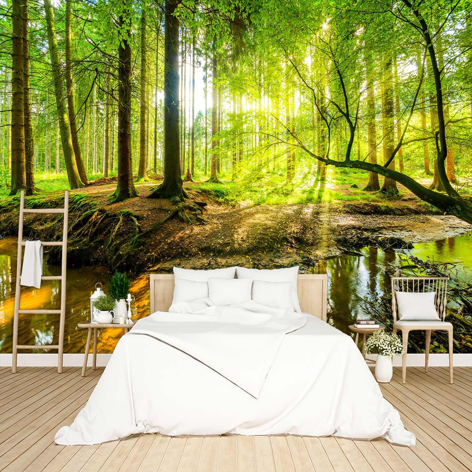 Tropical Rainforest Botanical Wallpaper Peel and Stick Wall Mural for Bedroom Living Room - 85"x118"